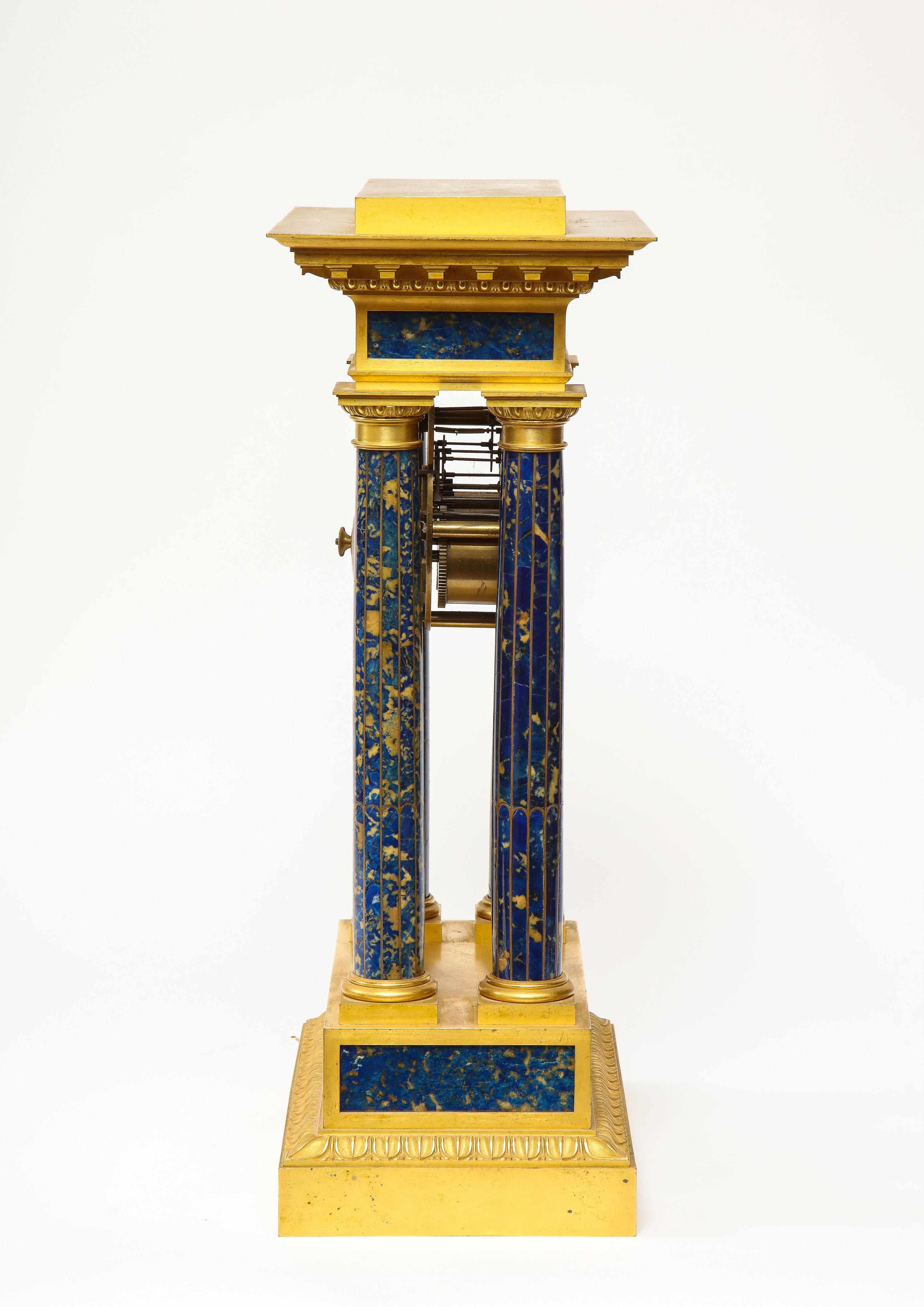 French Empire Ormolu and Lapis Lazuli Mantle Clock, circa 1860 6