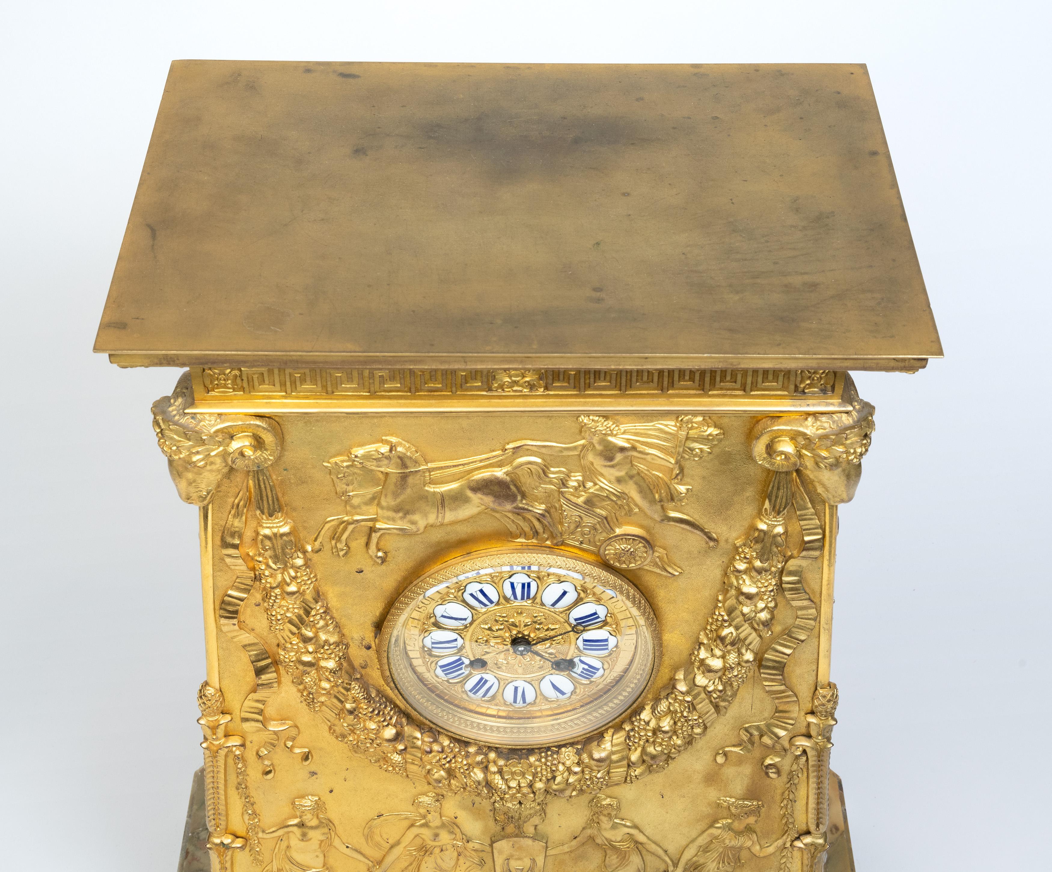 A French Empire Ormolu Bronze Mantle Clock after Percier et Fontaine 10
