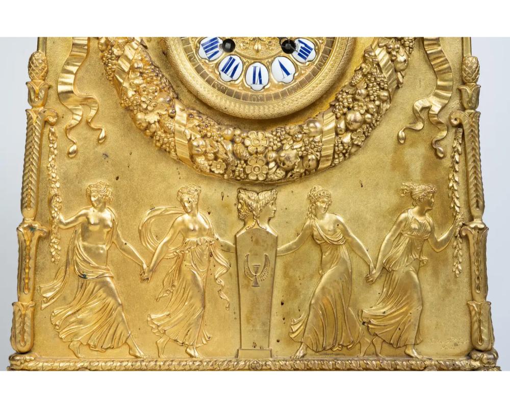 A French Empire Ormolu Bronze Mantle Clock after Percier et Fontaine For Sale 10