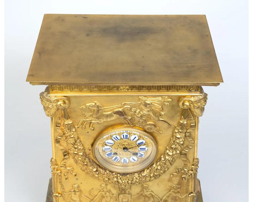 A French Empire Ormolu Bronze Mantle Clock after Percier et Fontaine For Sale 13