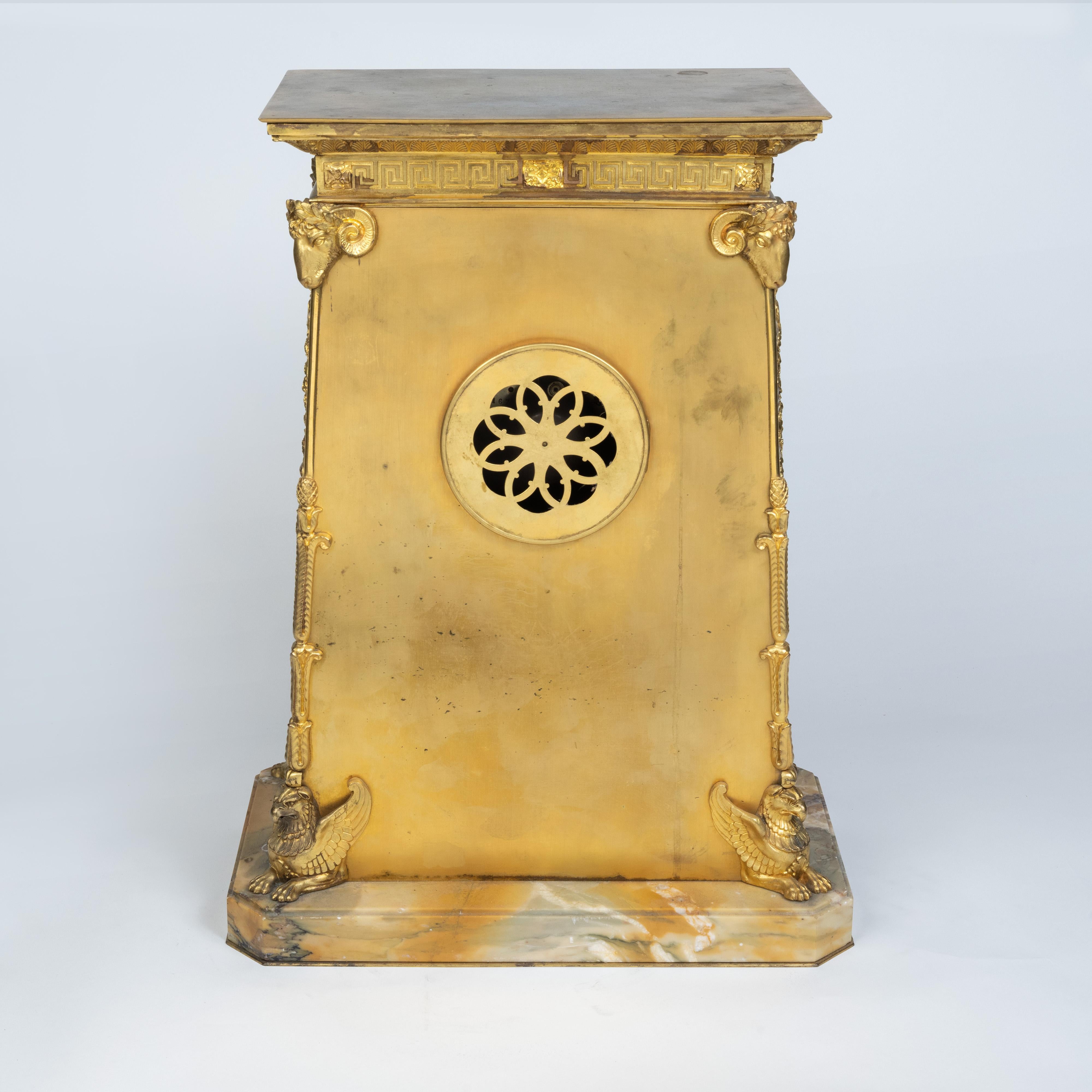 A French Empire Ormolu Bronze Mantle Clock after Percier et Fontaine 2