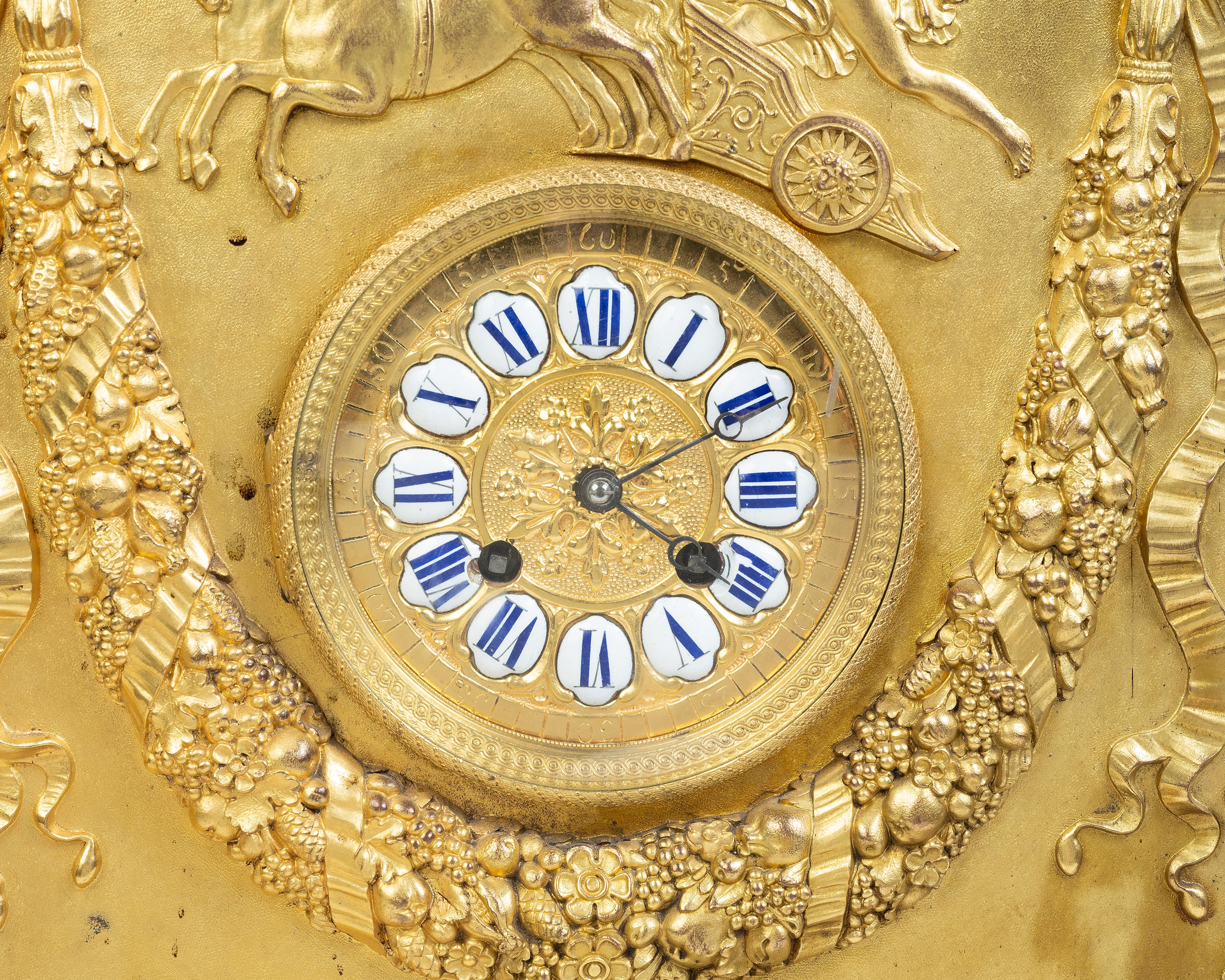 A French Empire Ormolu Bronze Mantle Clock after Percier et Fontaine 4