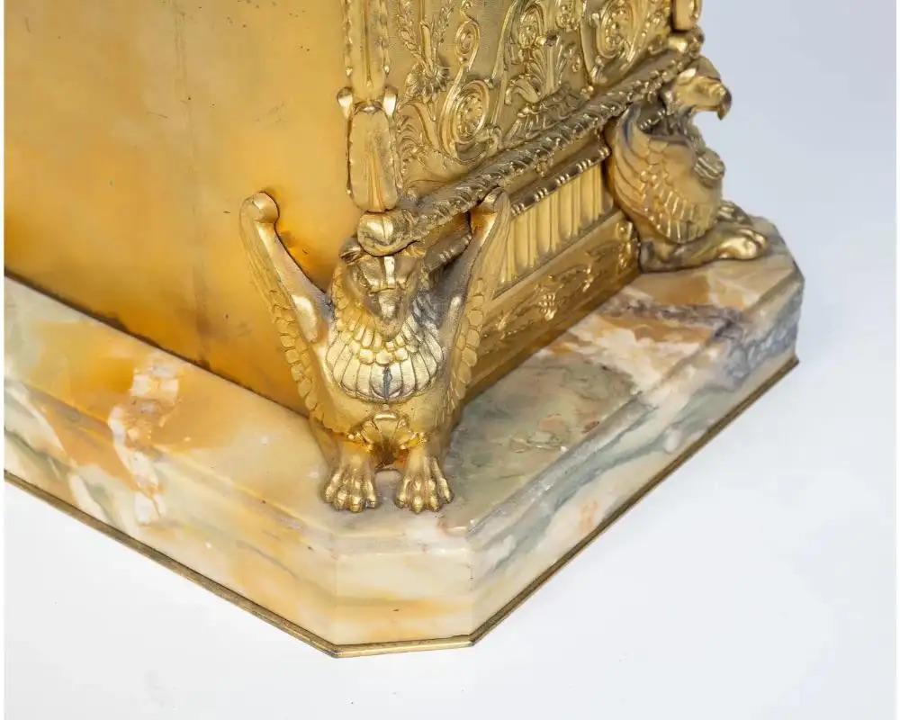 A French Empire Ormolu Bronze Mantle Clock after Percier et Fontaine For Sale 5