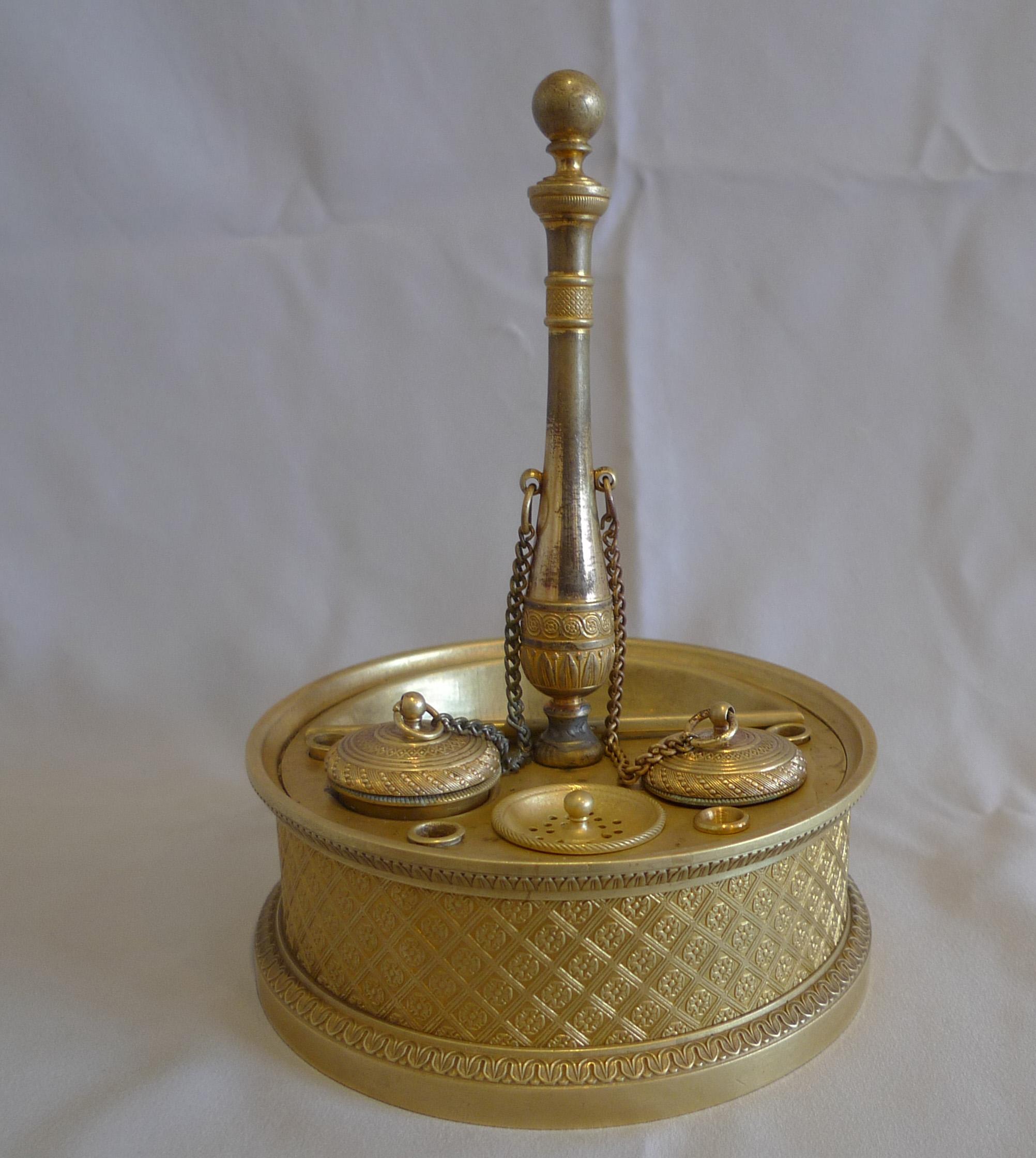French Empire Ormolu Inkwell In Good Condition For Sale In London, GB