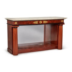 Russian Empire Ormolu-Mounted Mahogany Console Table Cupboard, Circa 1825