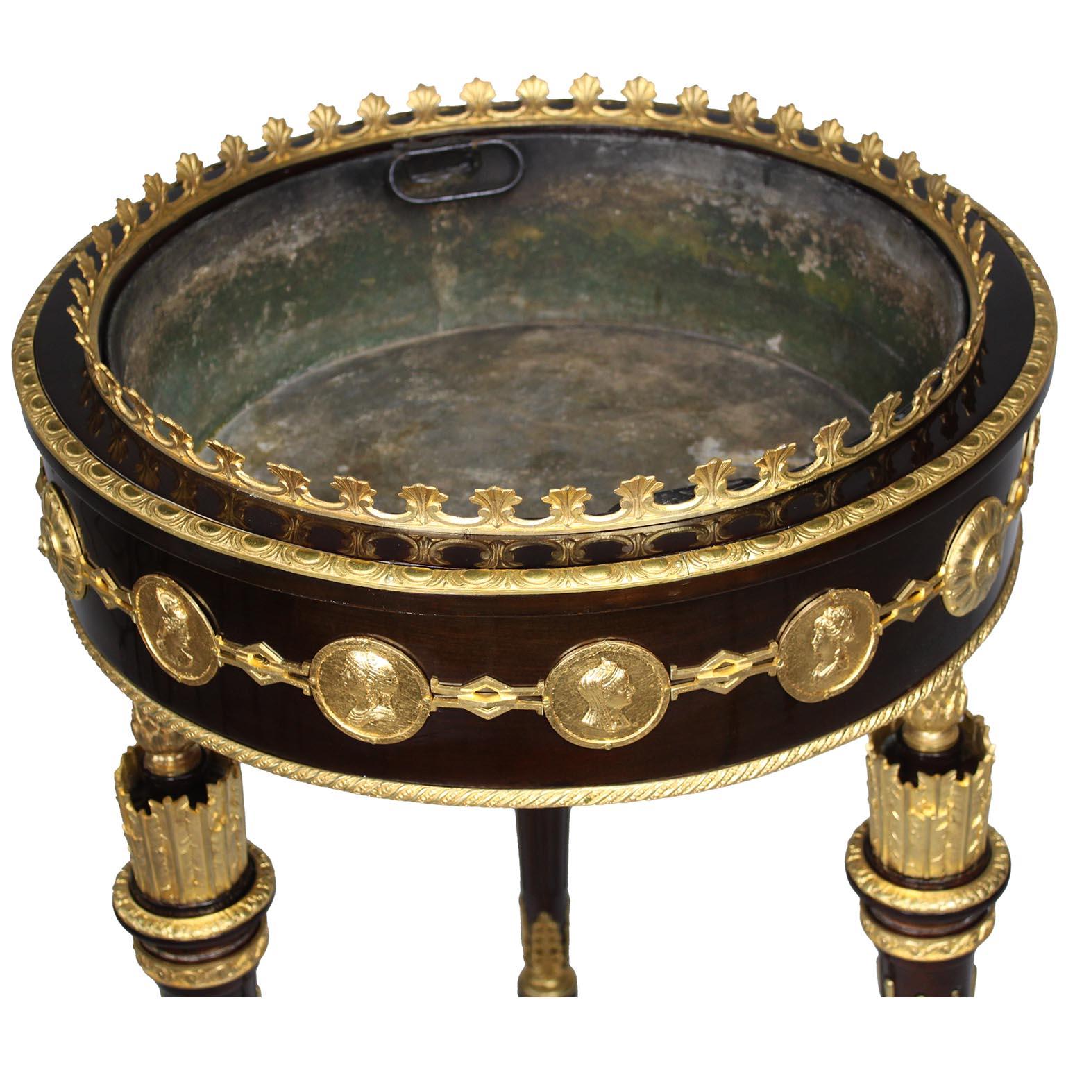 A French Empire-Style 19th/Early 20th C. Mahogany & Gilt-Bronze Mounted Planter For Sale 6