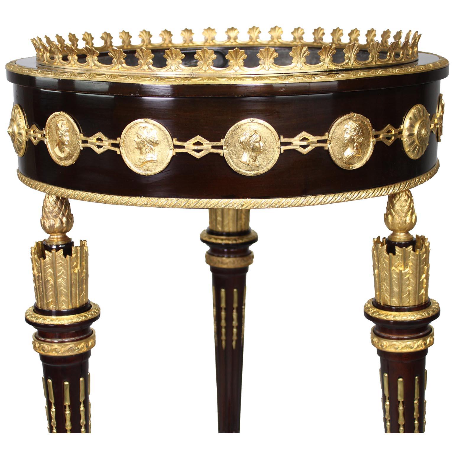 Early 20th Century A French Empire-Style 19th/Early 20th C. Mahogany & Gilt-Bronze Mounted Planter For Sale