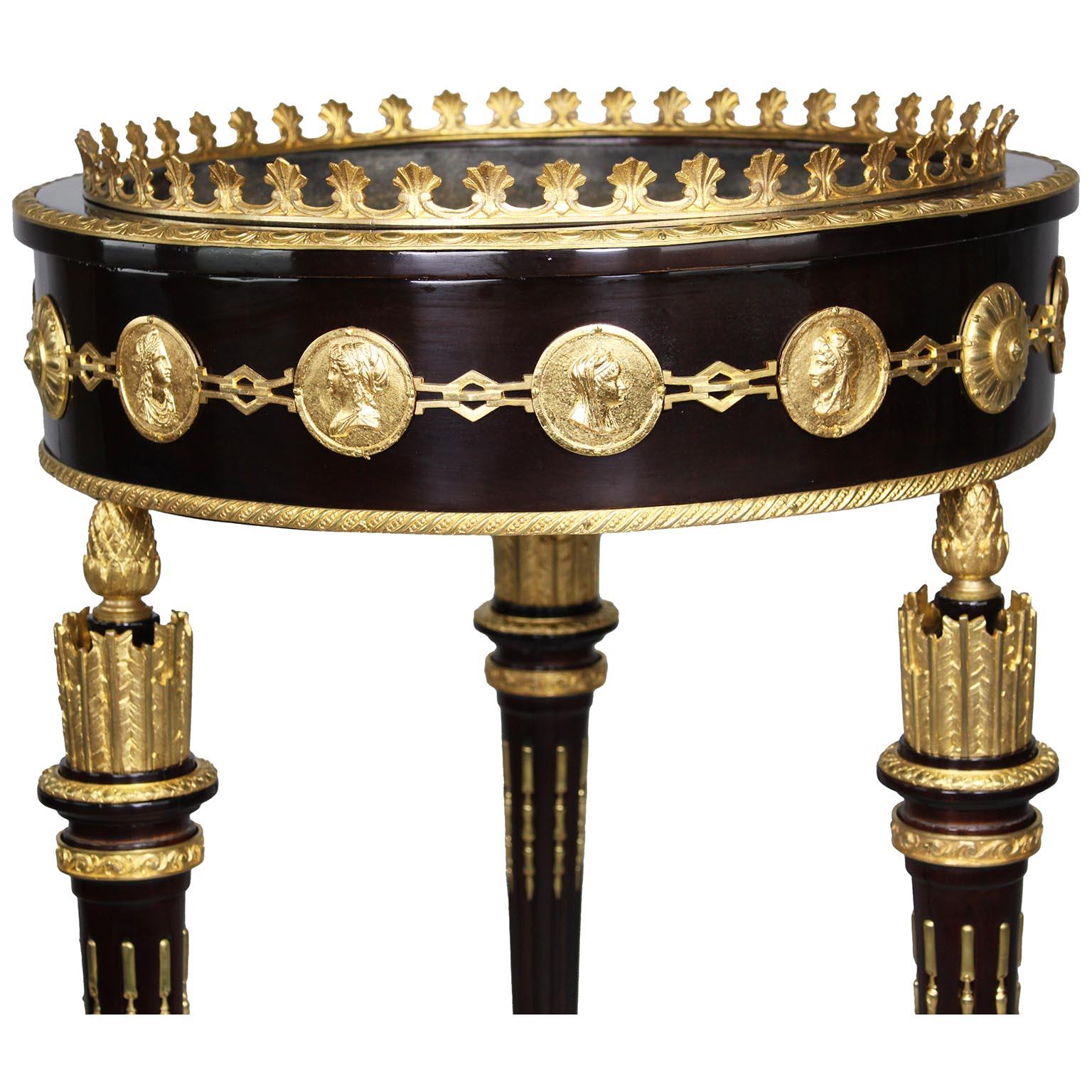 Metal A French Empire-Style 19th/Early 20th C. Mahogany & Gilt-Bronze Mounted Planter For Sale