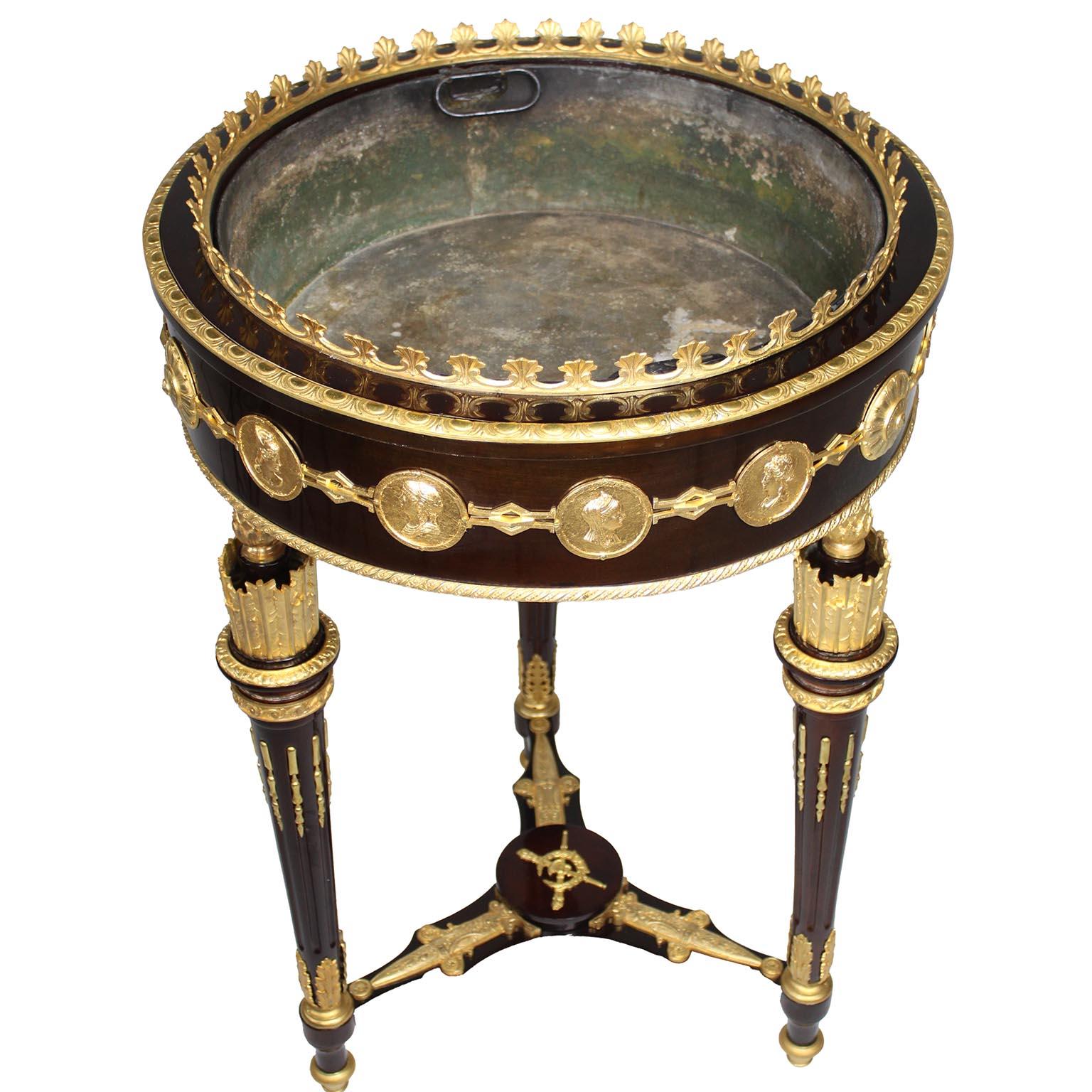 A French Empire-Style 19th/Early 20th C. Mahogany & Gilt-Bronze Mounted Planter For Sale 2