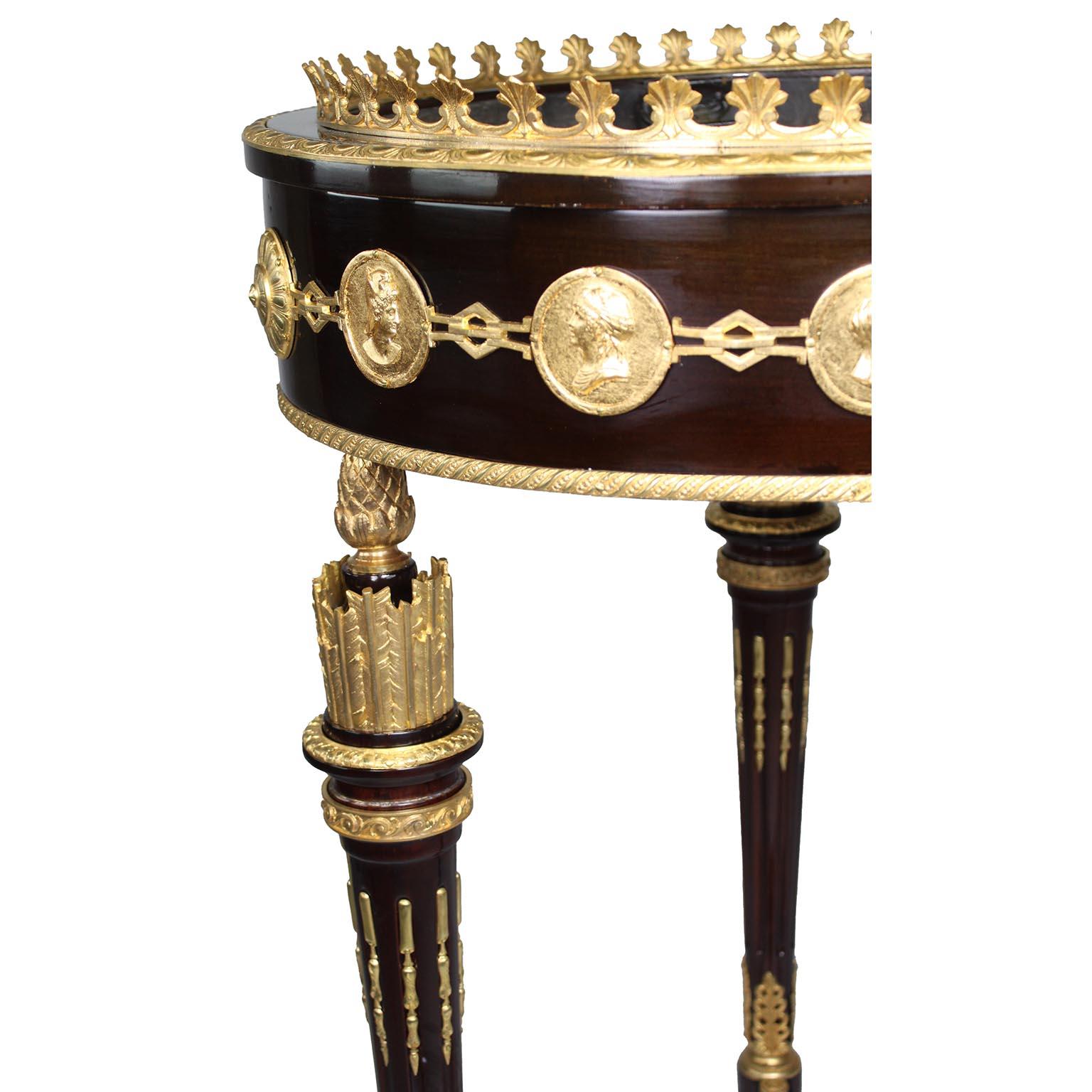 A French Empire-Style 19th/Early 20th C. Mahogany & Gilt-Bronze Mounted Planter For Sale 3