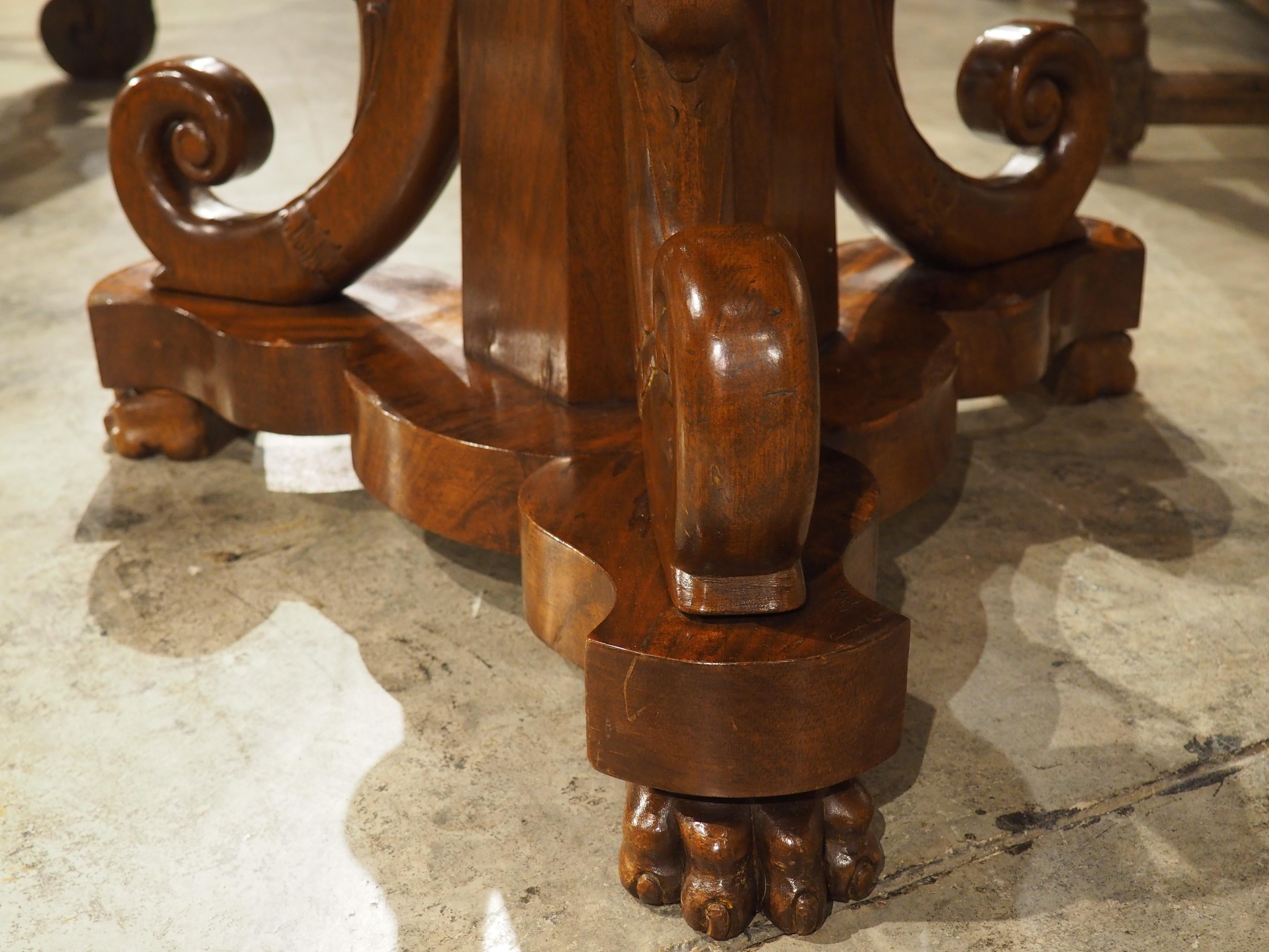 A French Empire Style Center Table with Swans and Marble Top, 19th C. 7
