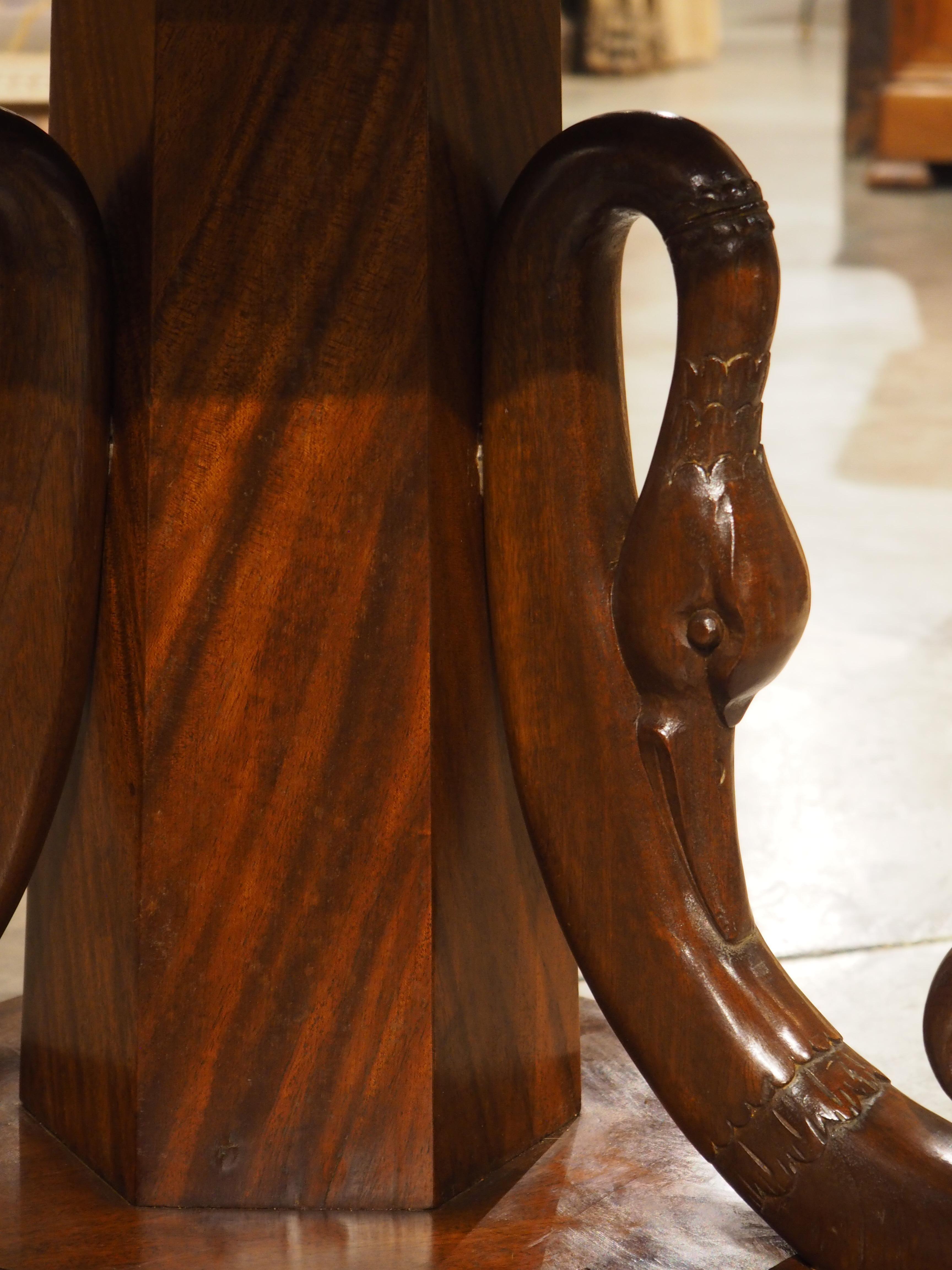 A French Empire Style Center Table with Swans and Marble Top, 19th C. 2