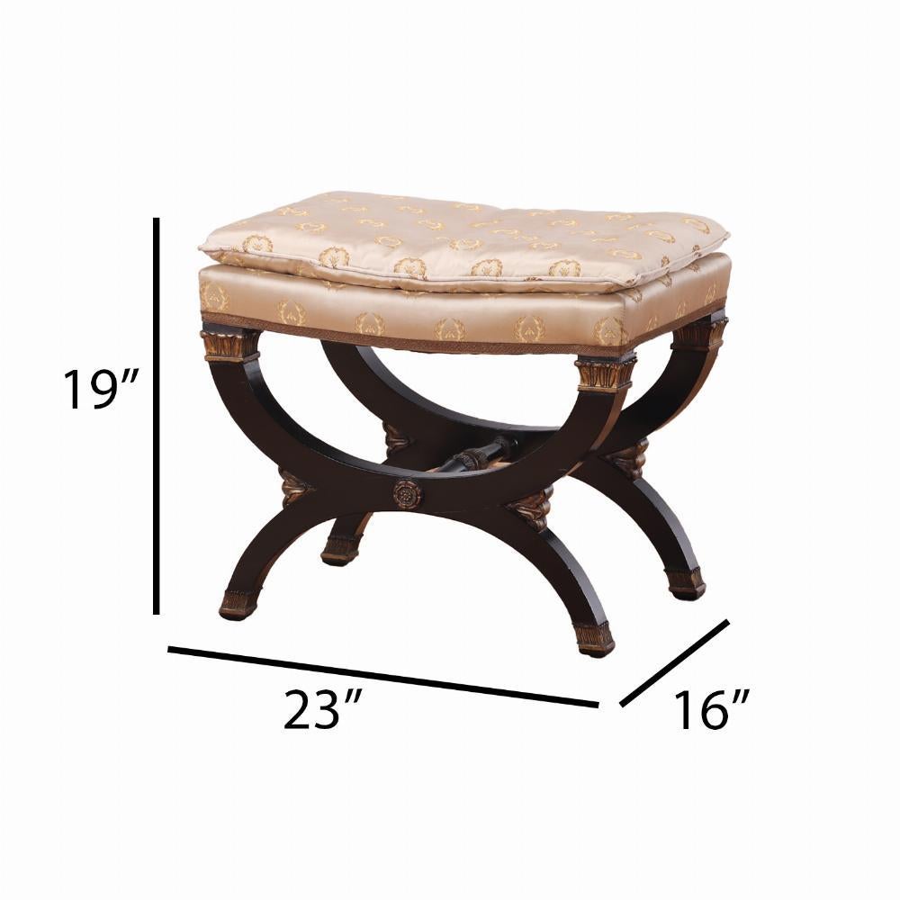 Mid-20th Century A French Empire style ebonized and giltwood stool, C. 1940. For Sale