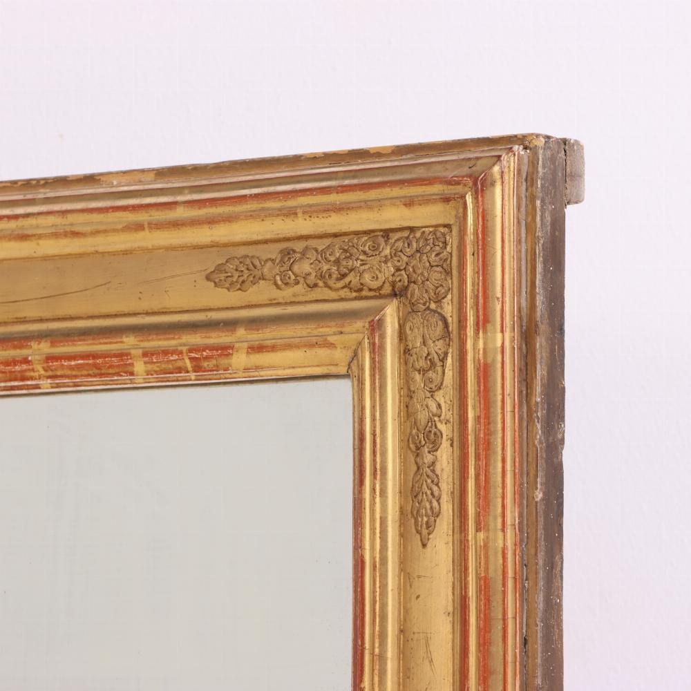 Gesso A French Empire style giltwood and gesso mirror, C. 1880. For Sale