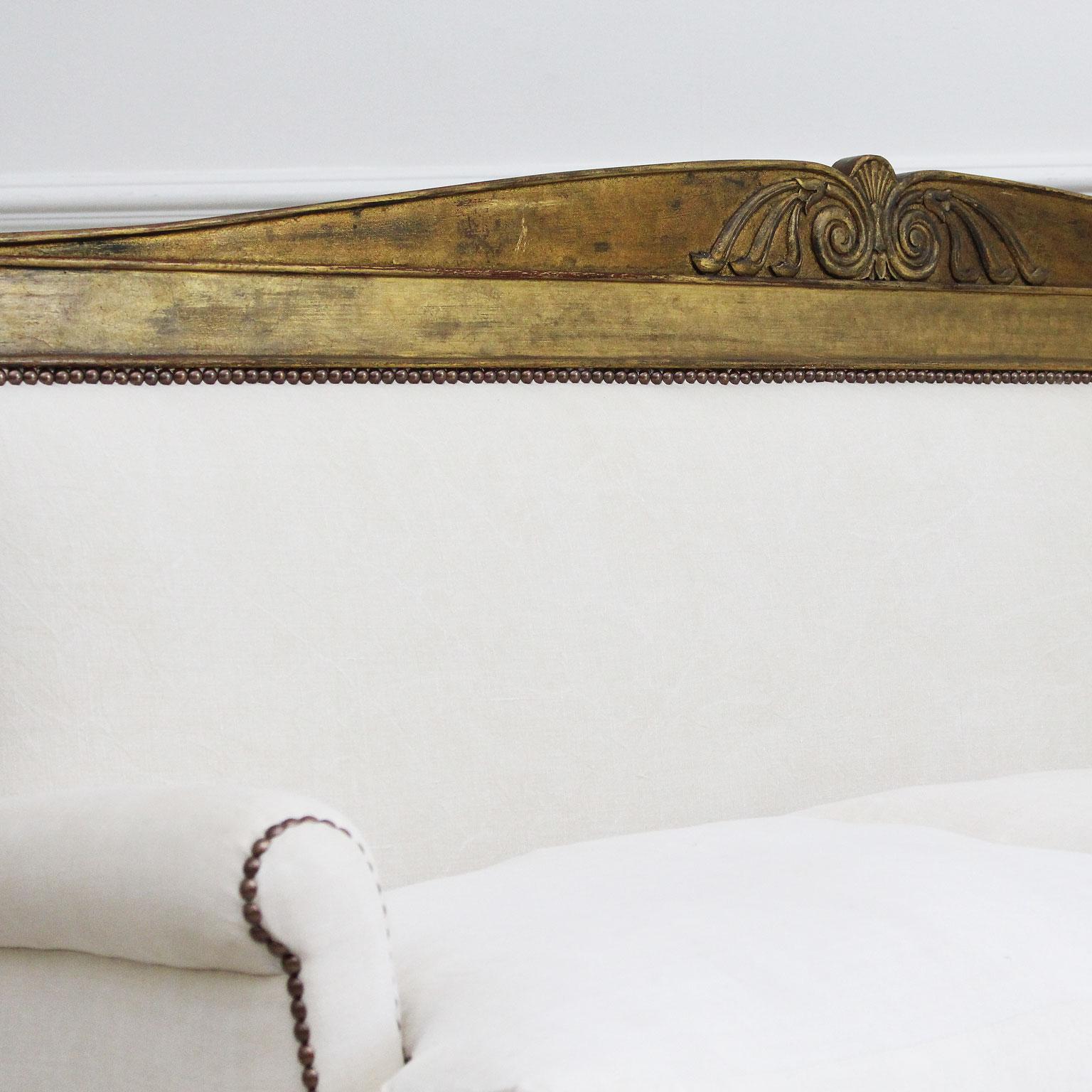 French Empire Style Late 19th Century Gilt Sofa 3