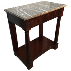 French Empire Style Mahogany Console with Marble Top