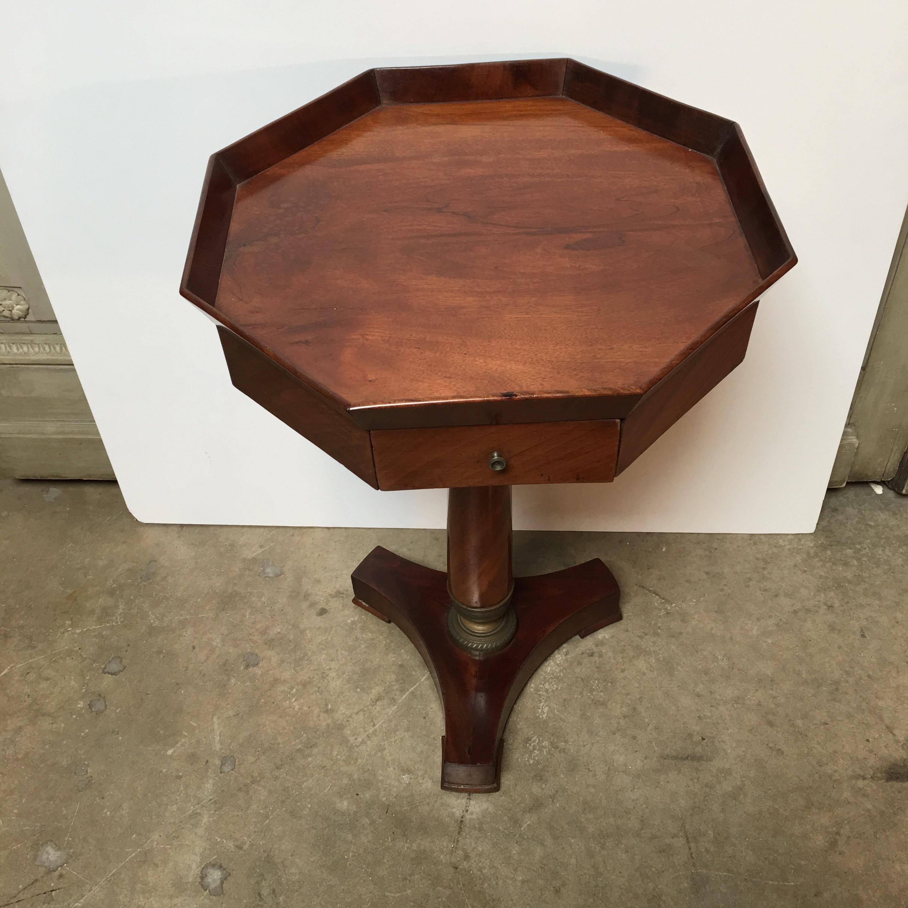 French Empire Style Mahogany Table In Good Condition In Dallas, TX