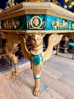 Französischer Empire-Tisch aus Ormolu und Malachit, 20. Jahrhundert