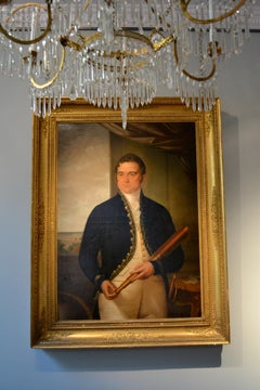 A French Empire three quarter length Portrait of a Naval Officer