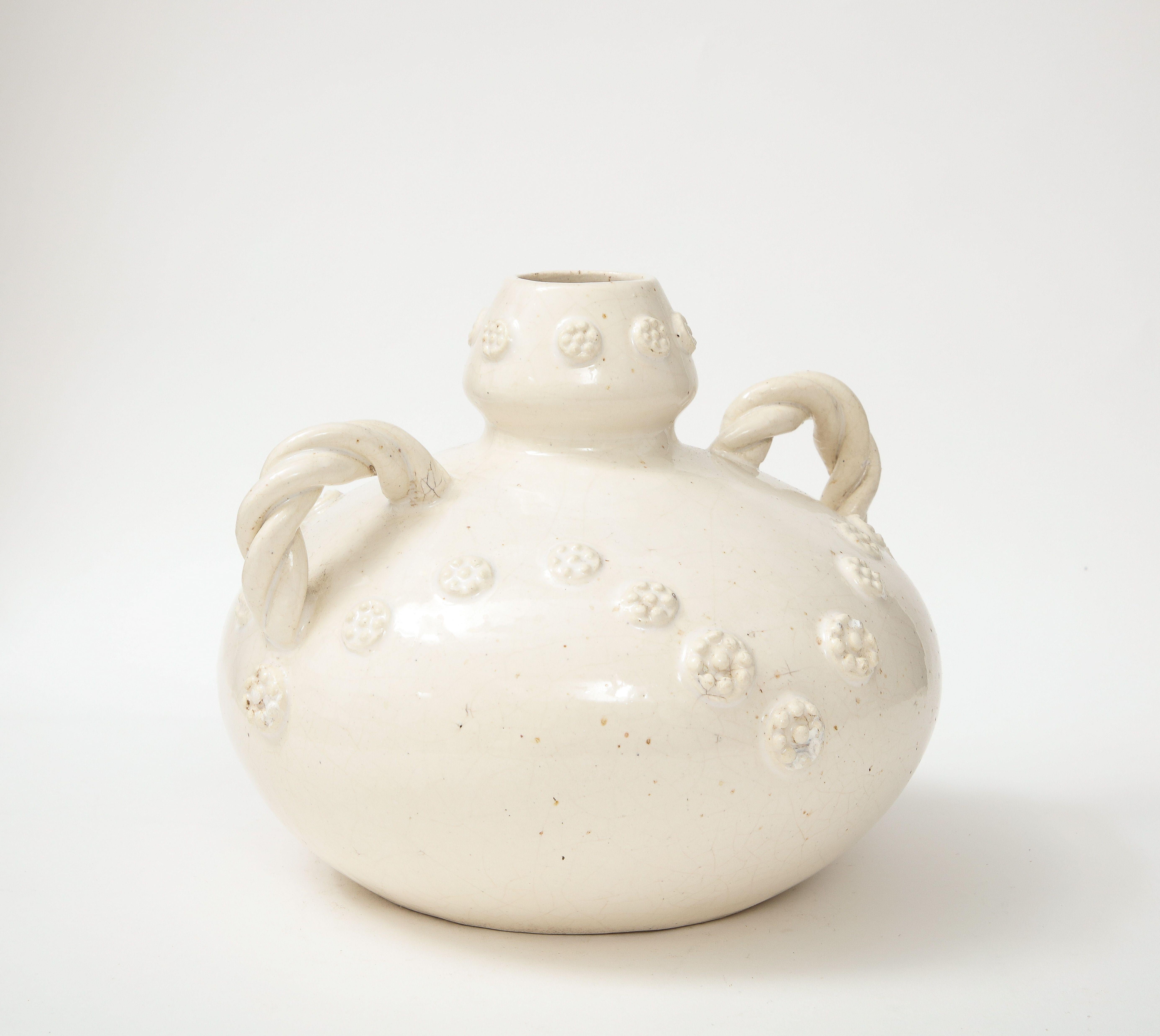 Französische Fayence-Vase (Keramik) im Angebot