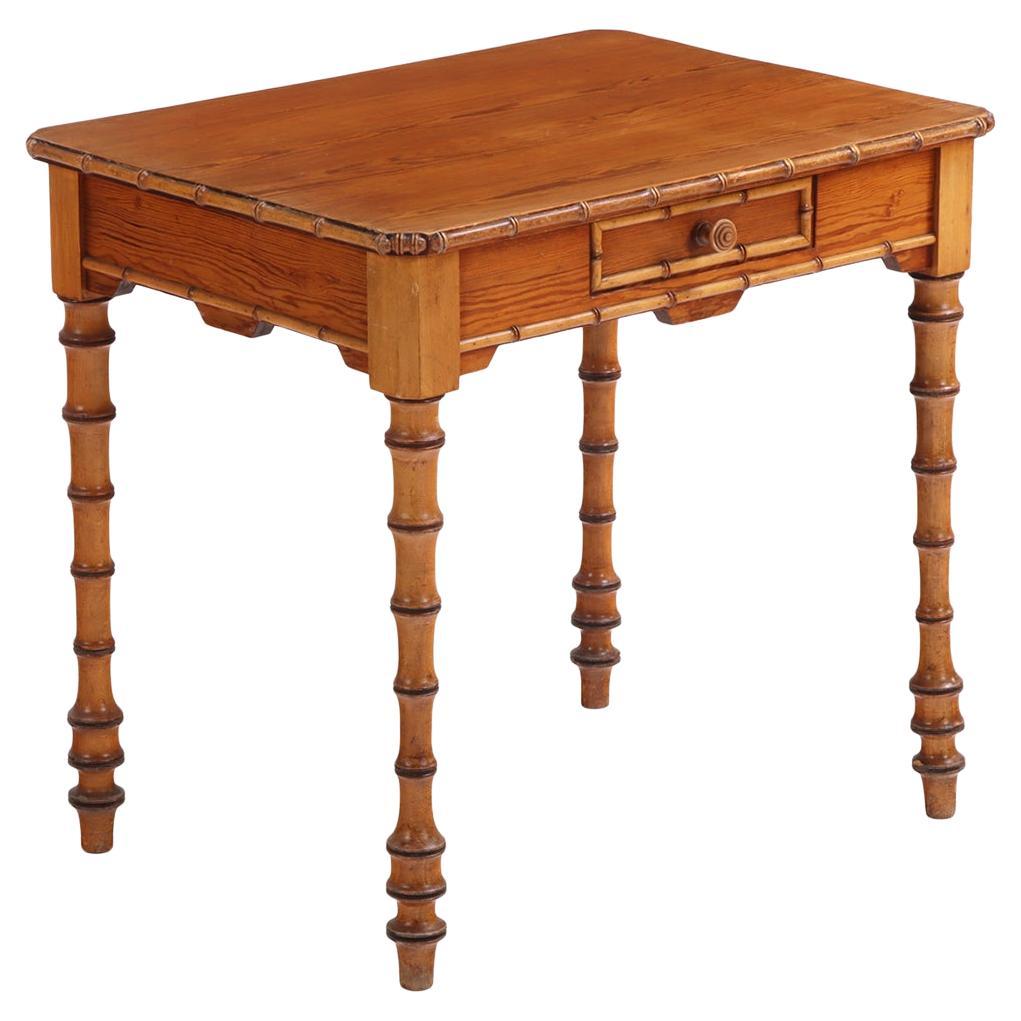 A French Faux Bamboo Pine and Maple Side Table, C. 1880. For Sale at ...