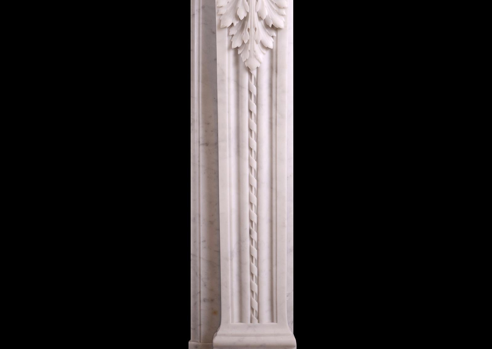 A French fireplace in the Louis XVI manner. In Good Condition For Sale In London, GB