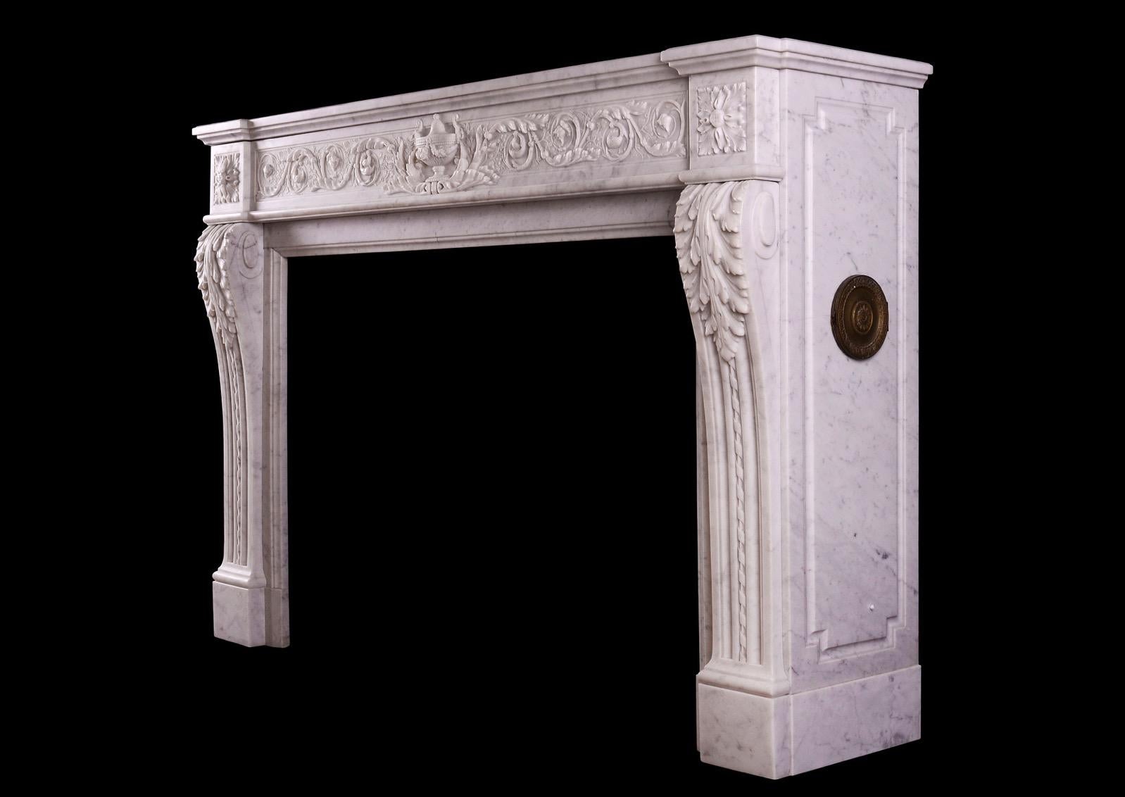 A French fireplace in the Louis XVI manner. For Sale 1