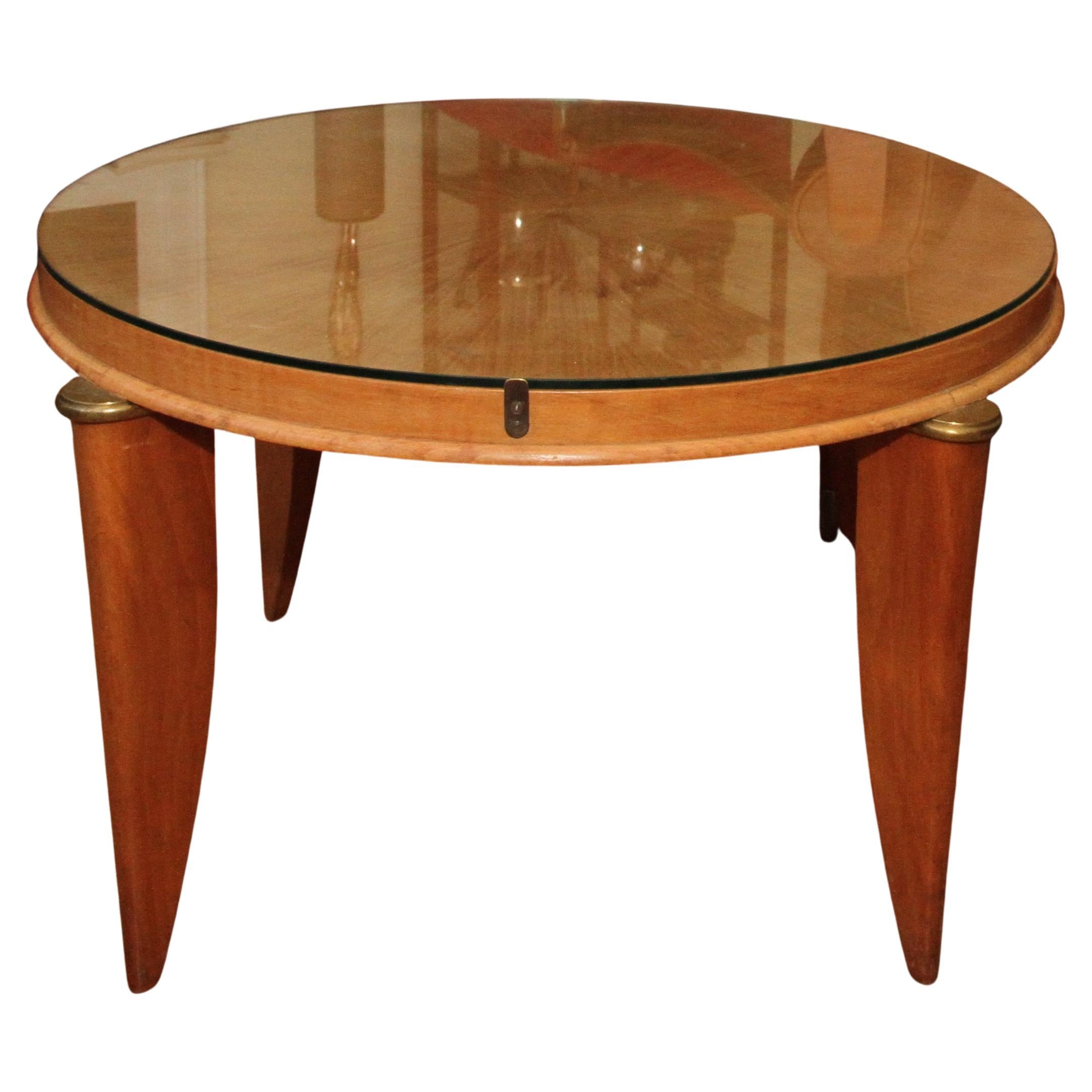 A French Forties Art Deco sycamore occasional side table by Maurice Jallot. For Sale