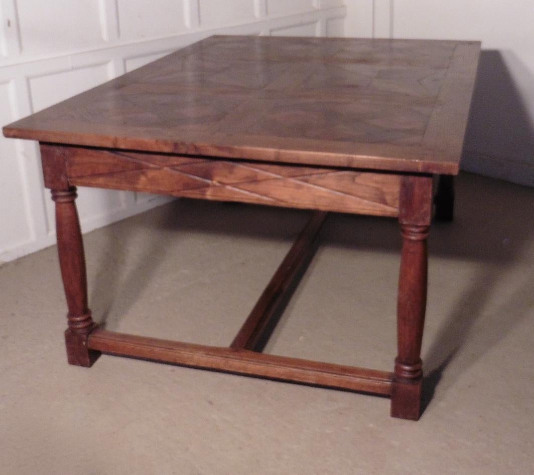 19th Century French Fruitwood Parquetry Table For Sale