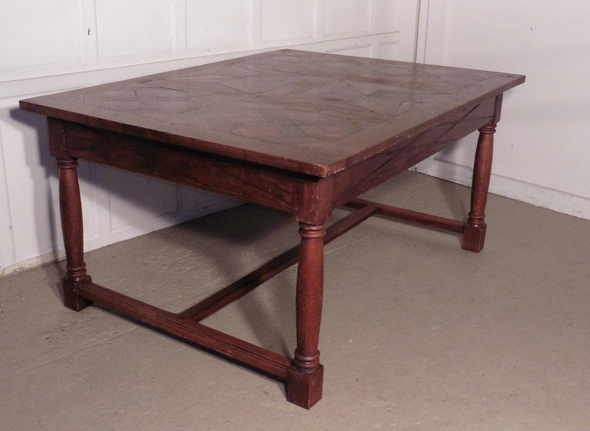 French Fruitwood Parquetry Table For Sale 1