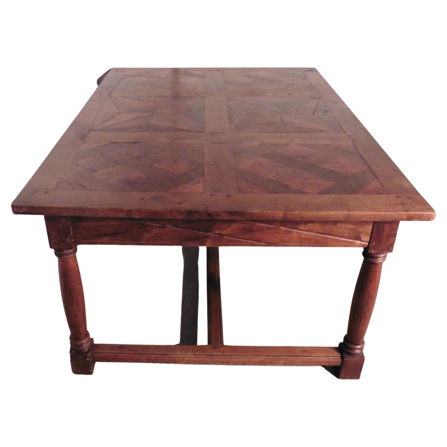 French Fruitwood Parquetry Table For Sale