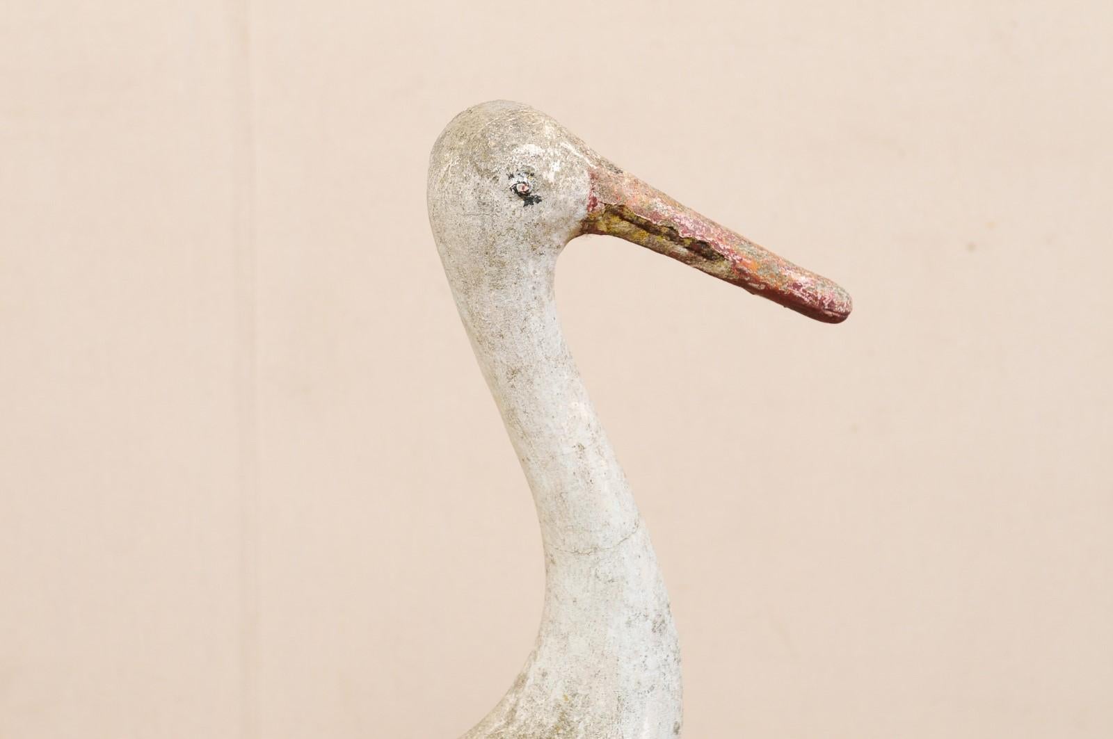 crane garden statue