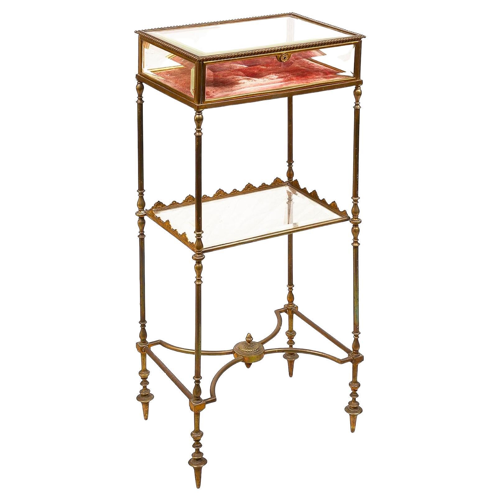 A French gilded ormolu bijouterie display table, circa 1890