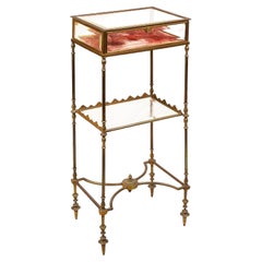 A French gilded ormolu bijouterie display table, circa 1890