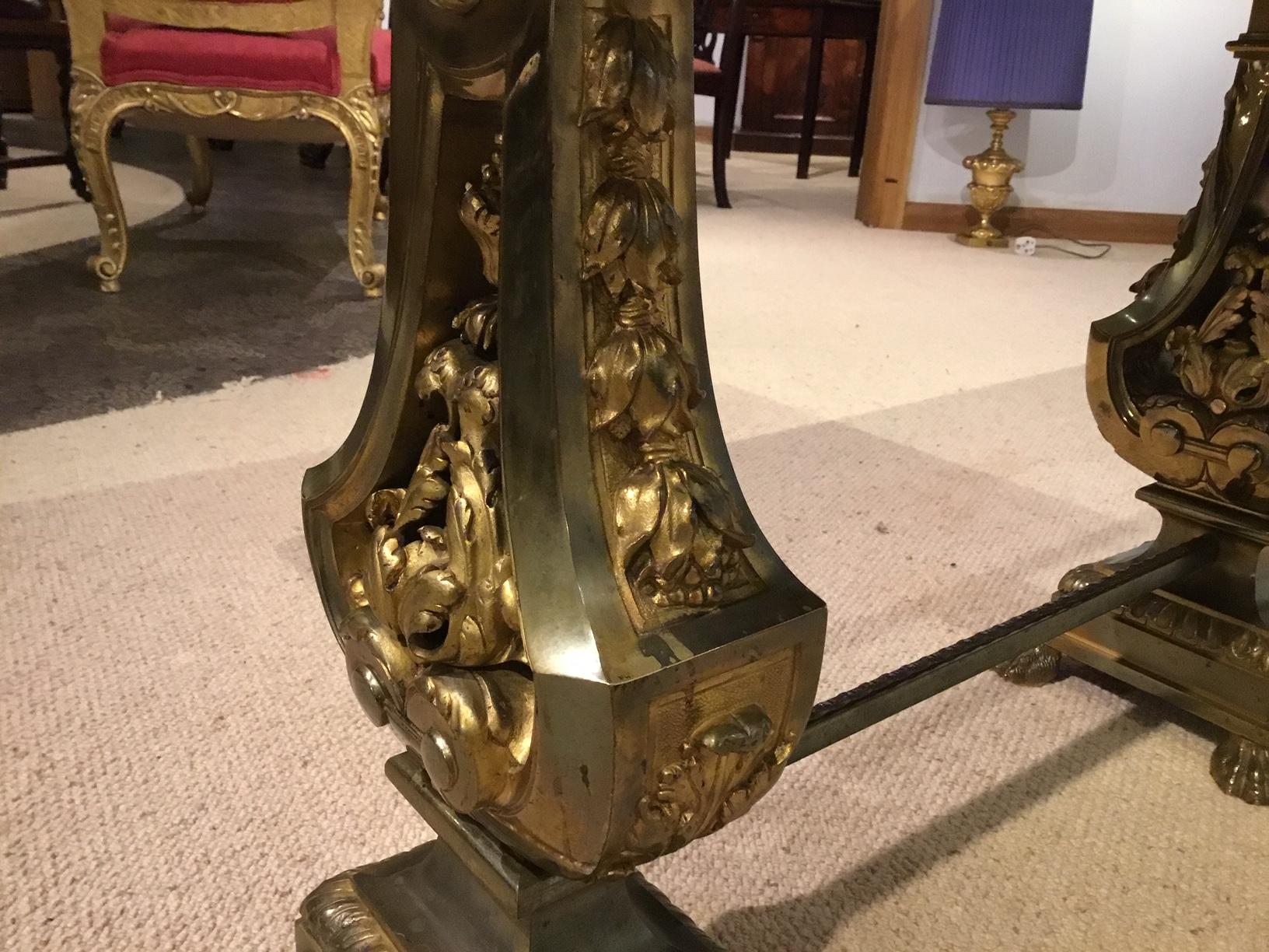French Gilt Brass and Onyx Antique Coffee Table For Sale 1