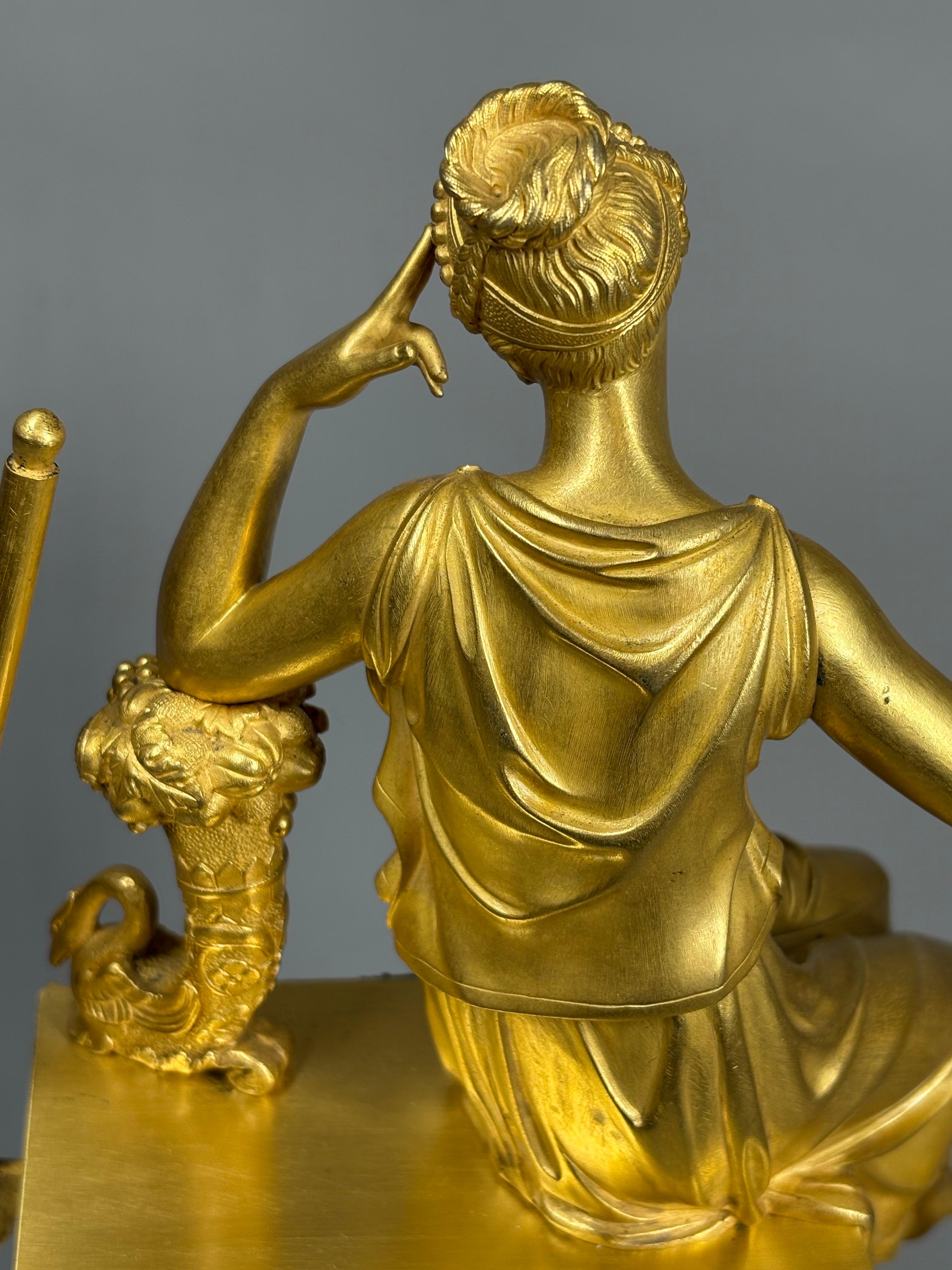 A French Gilt bronze Charles X mantel clock, circa 1825 en venta 12