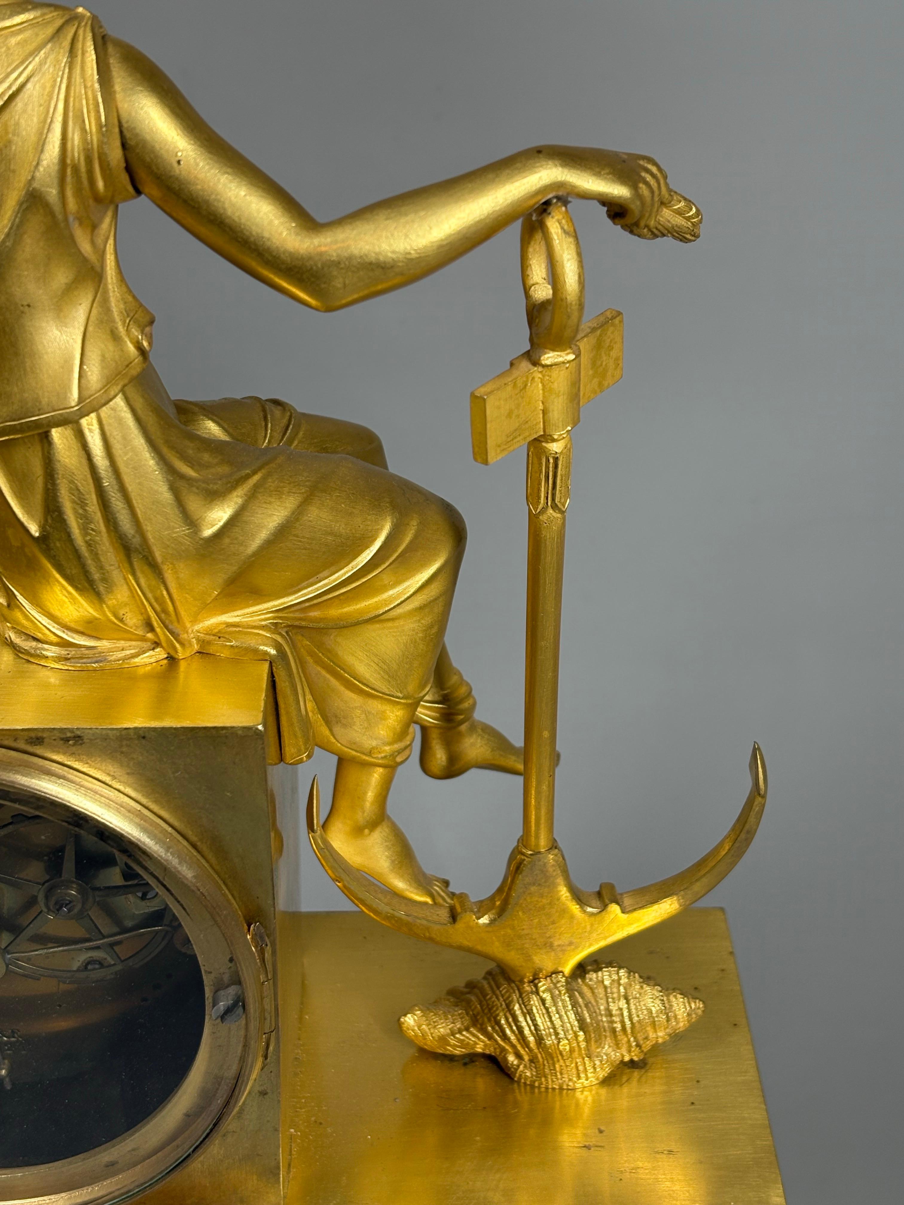 A French Gilt bronze Charles X mantel clock, circa 1825 en venta 13