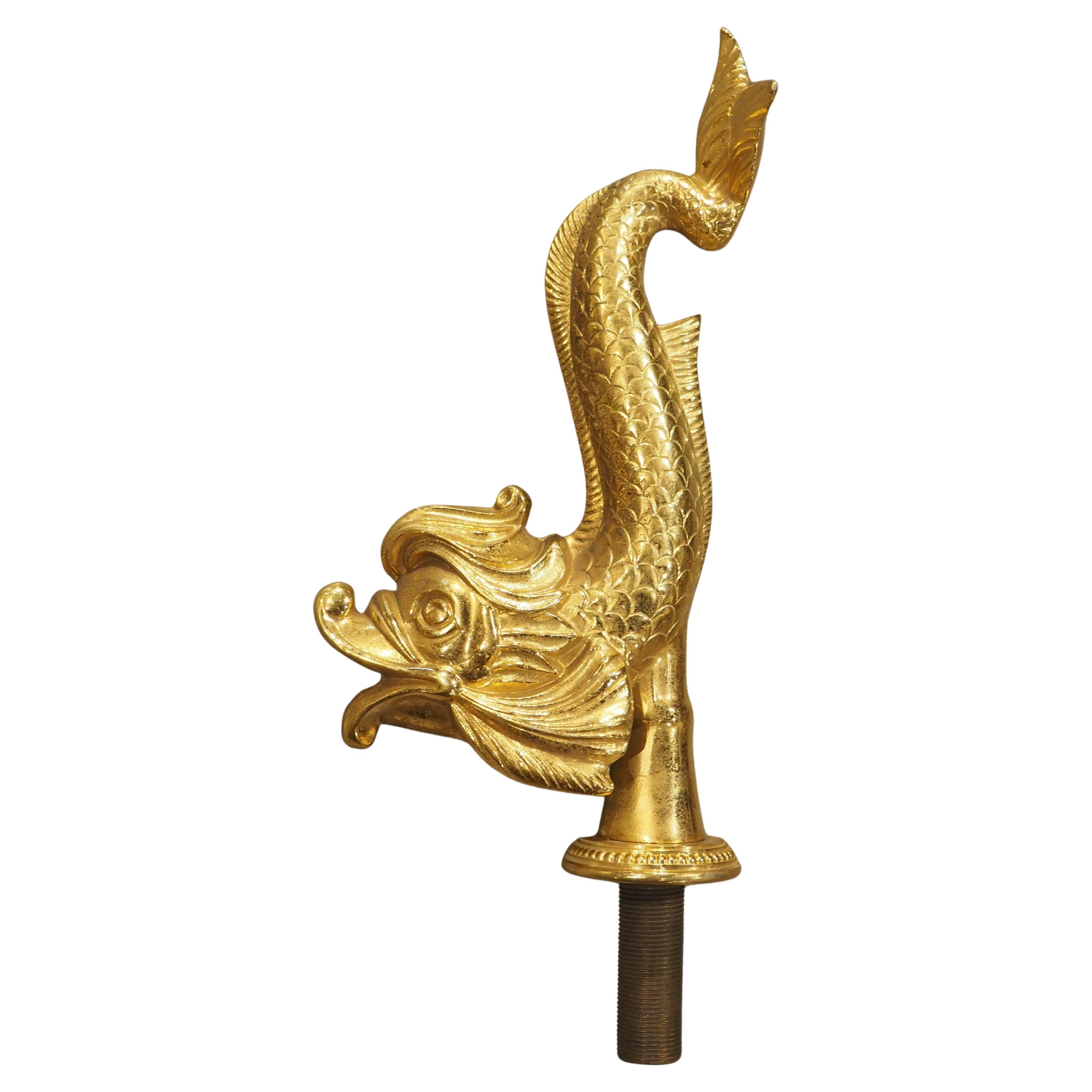 A French Gilt Bronze Dolphin Form Water Spout, 20th Century