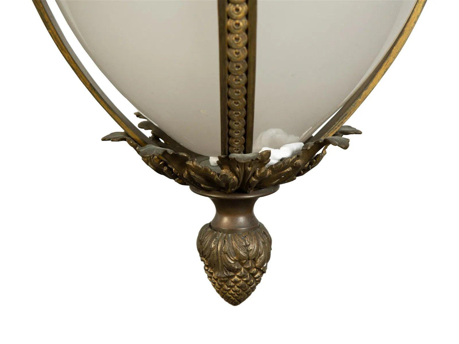 French Gilt Bronze Louis XVI Style Hall Lantern For Sale 13