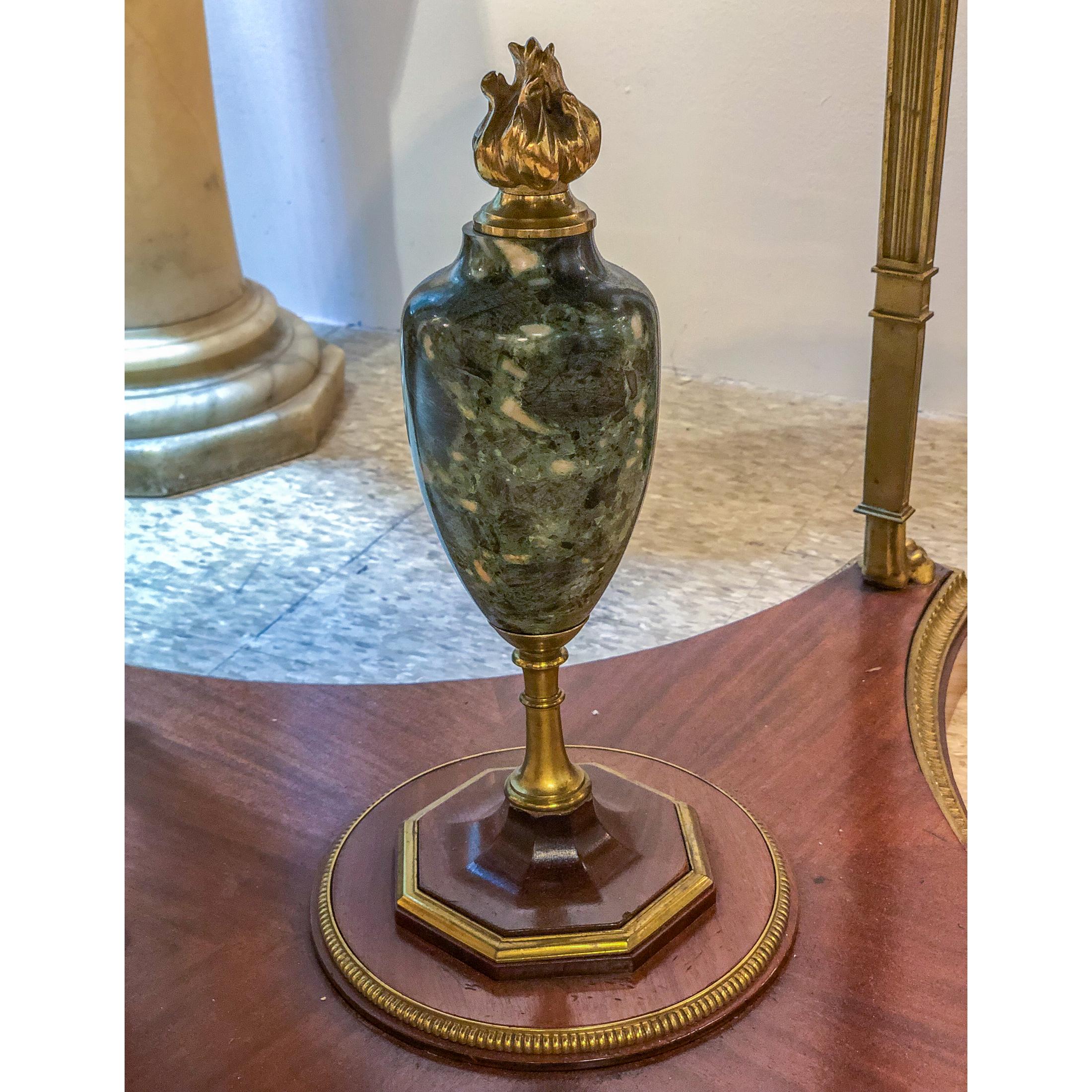 French Gilt Bronze Mahogany Marble-Top Center Table For Sale 3