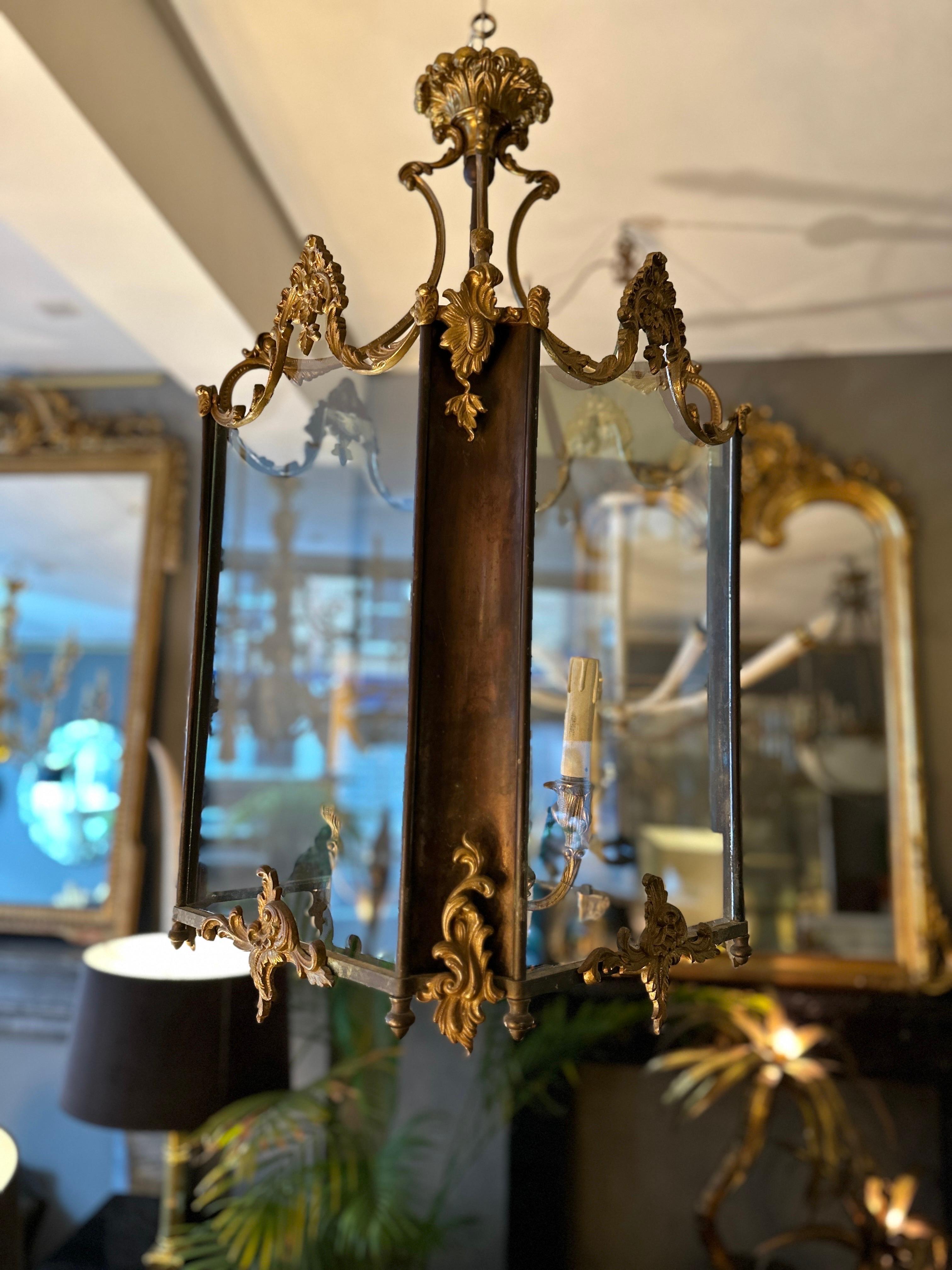 A French Gilt Bronze Napoleon III Lantern  For Sale 1