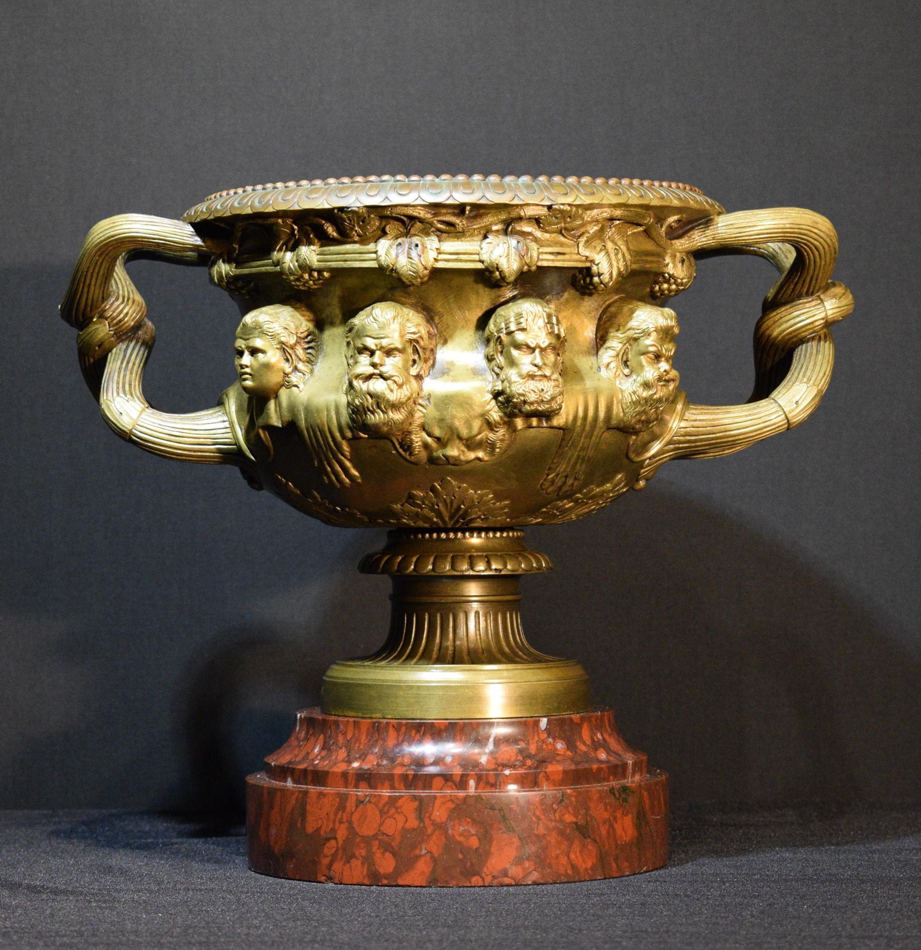 19th Century French Gilt Bronze Warwick Vase For Sale