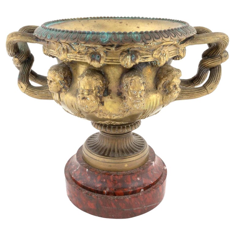 French Gilt Bronze Warwick Vase For Sale at 1stDibs