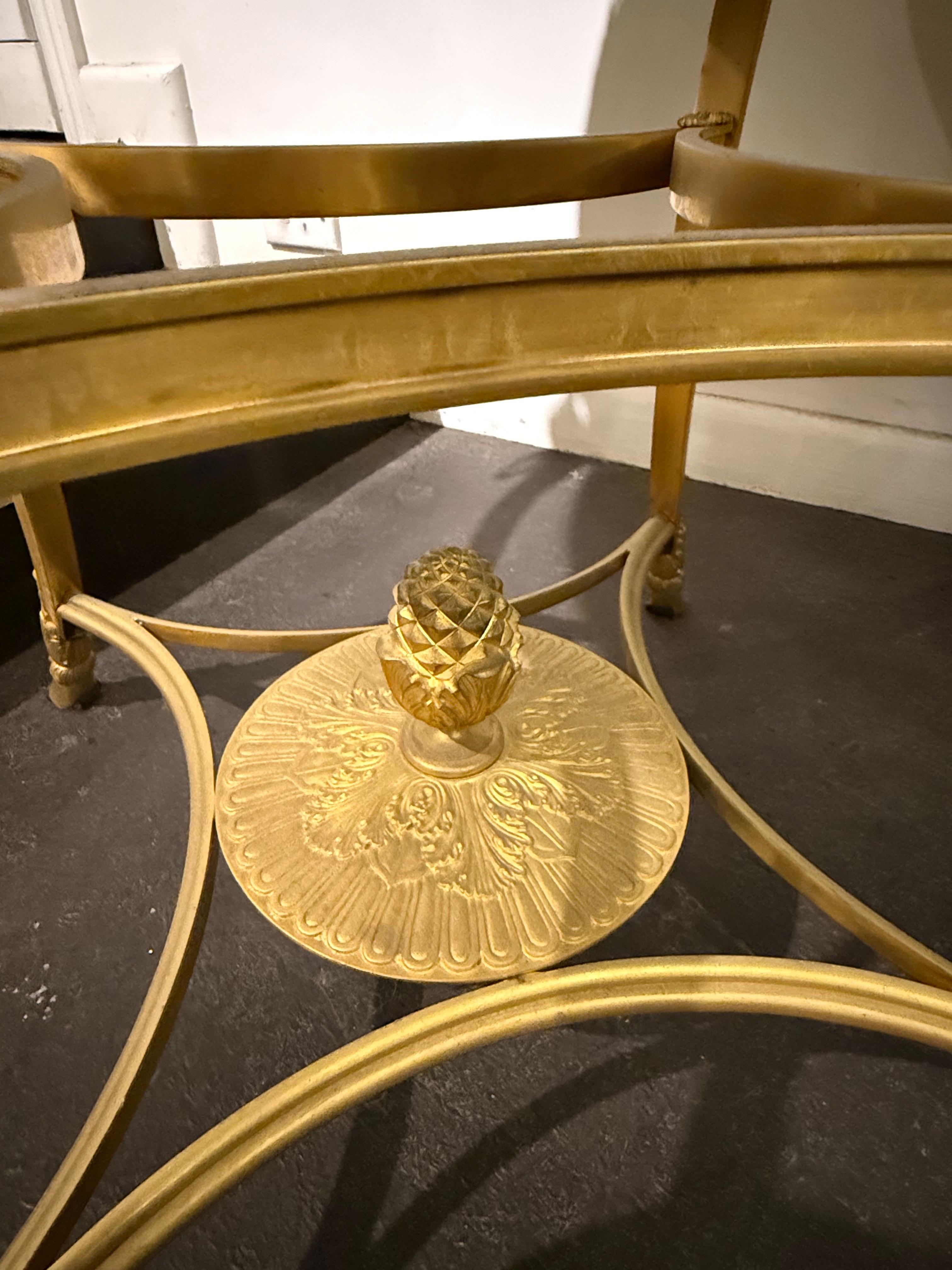 Guéridon en métal doré et marbre, 19e siècle en vente 3