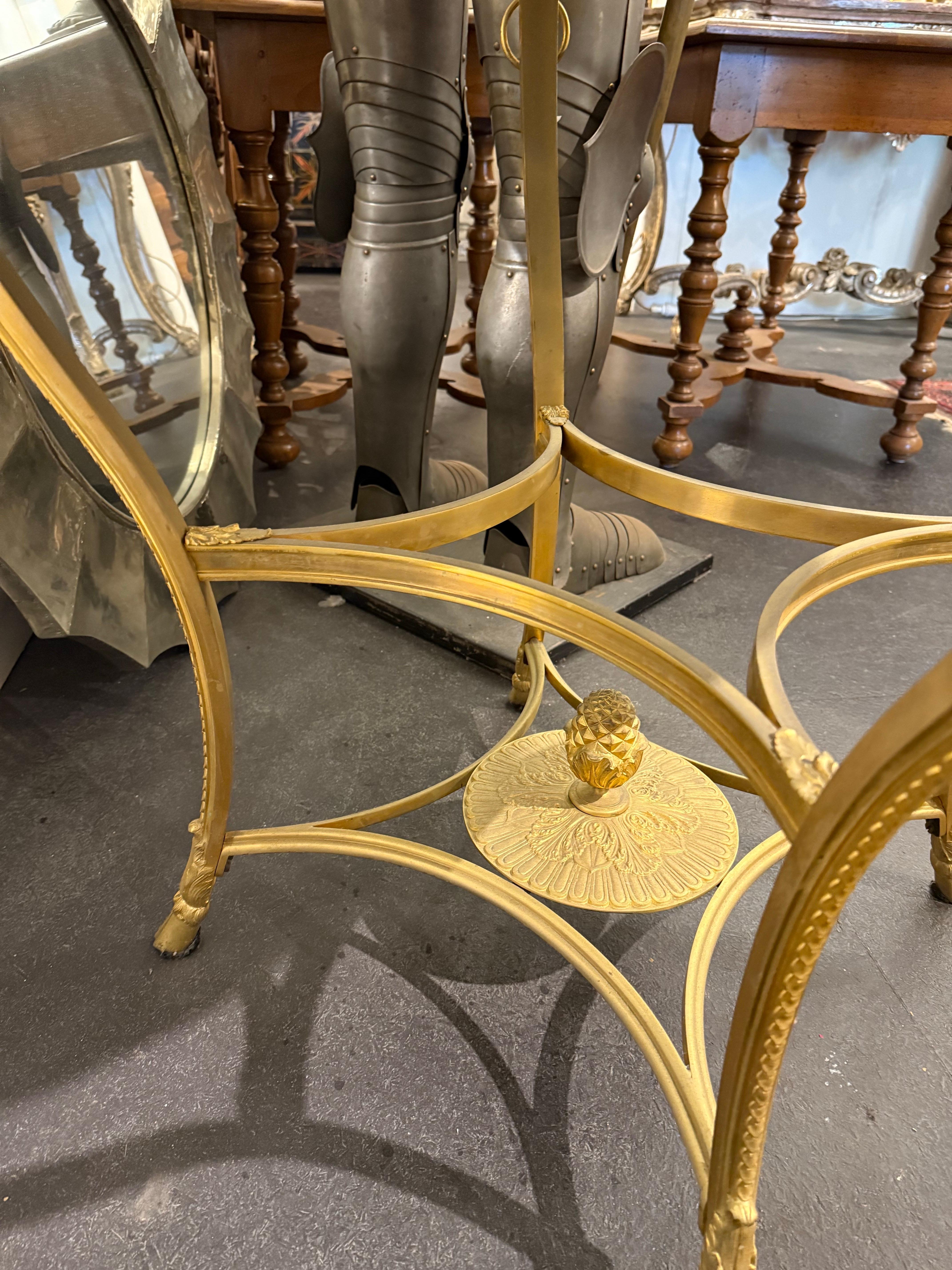 Guéridon en métal doré et marbre, 19e siècle en vente 1