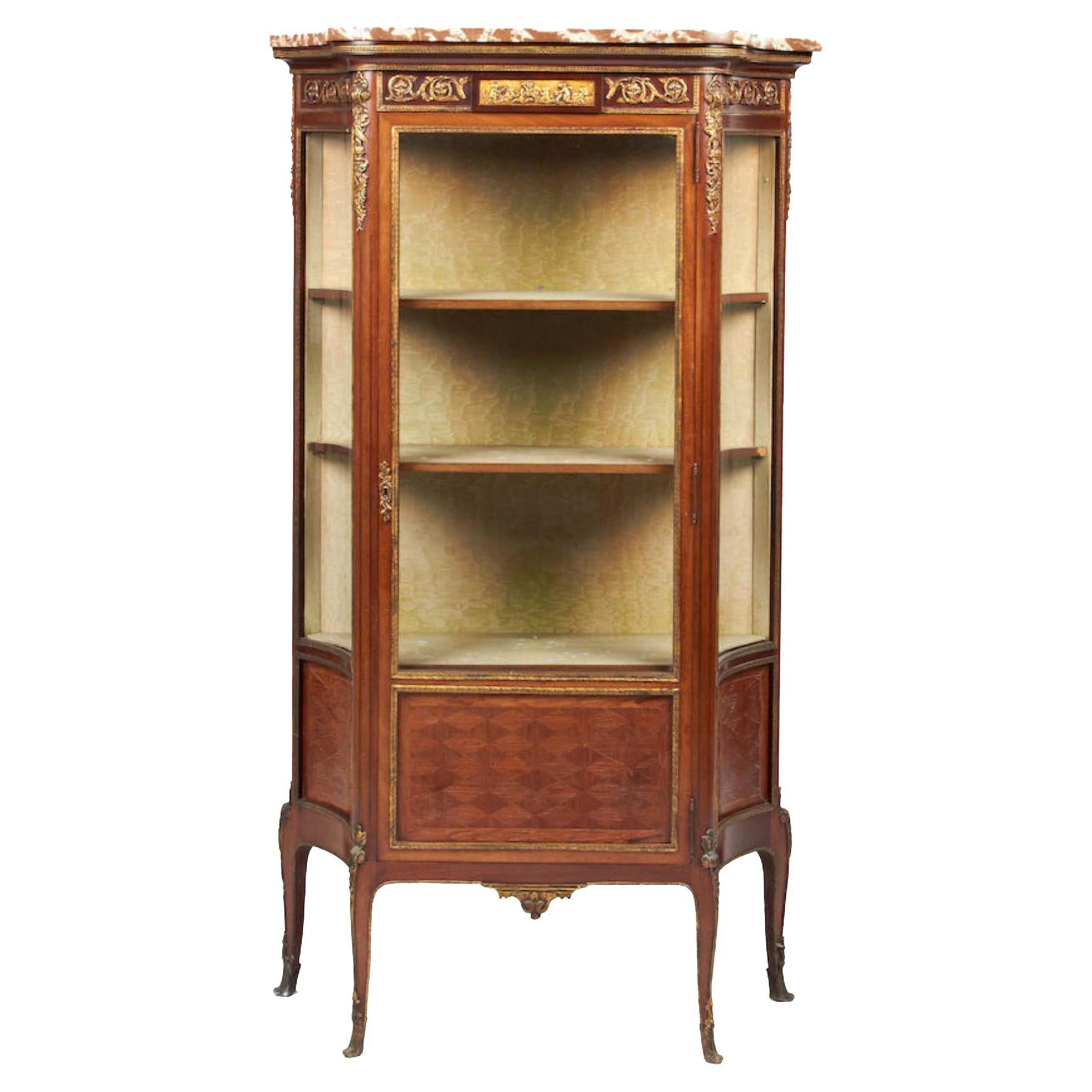 French Gilt-Metal Mounted Vitrine  For Sale