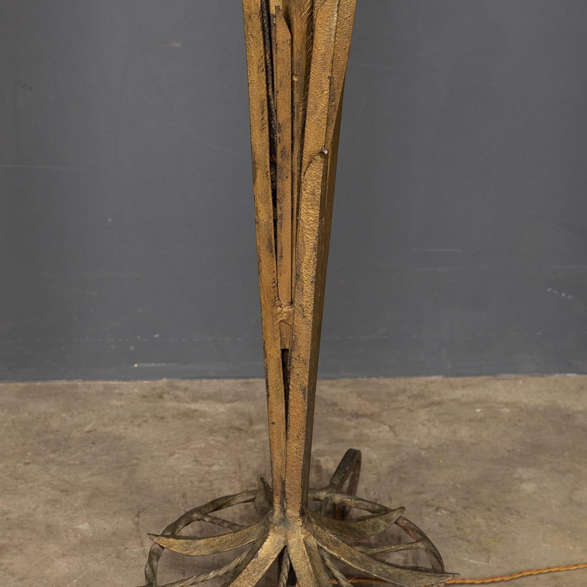 A French Gilt Wrought Iron Floor Lamp, Attributed To Maison Bagues, c.1970 For Sale 7