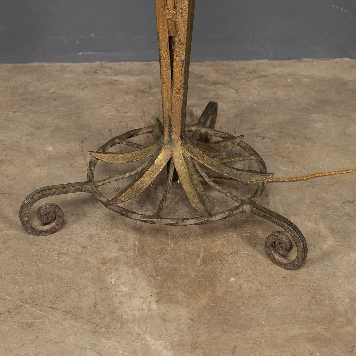 A French Gilt Wrought Iron Floor Lamp, Attributed To Maison Bagues, c.1970 For Sale 8