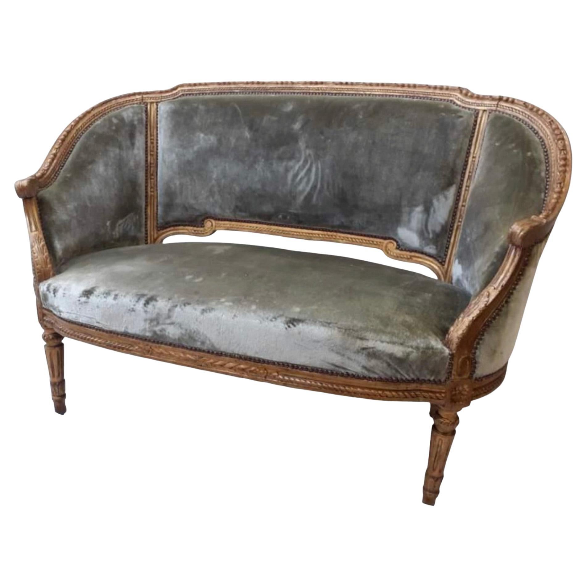 A French Giltwood Canape Sofa