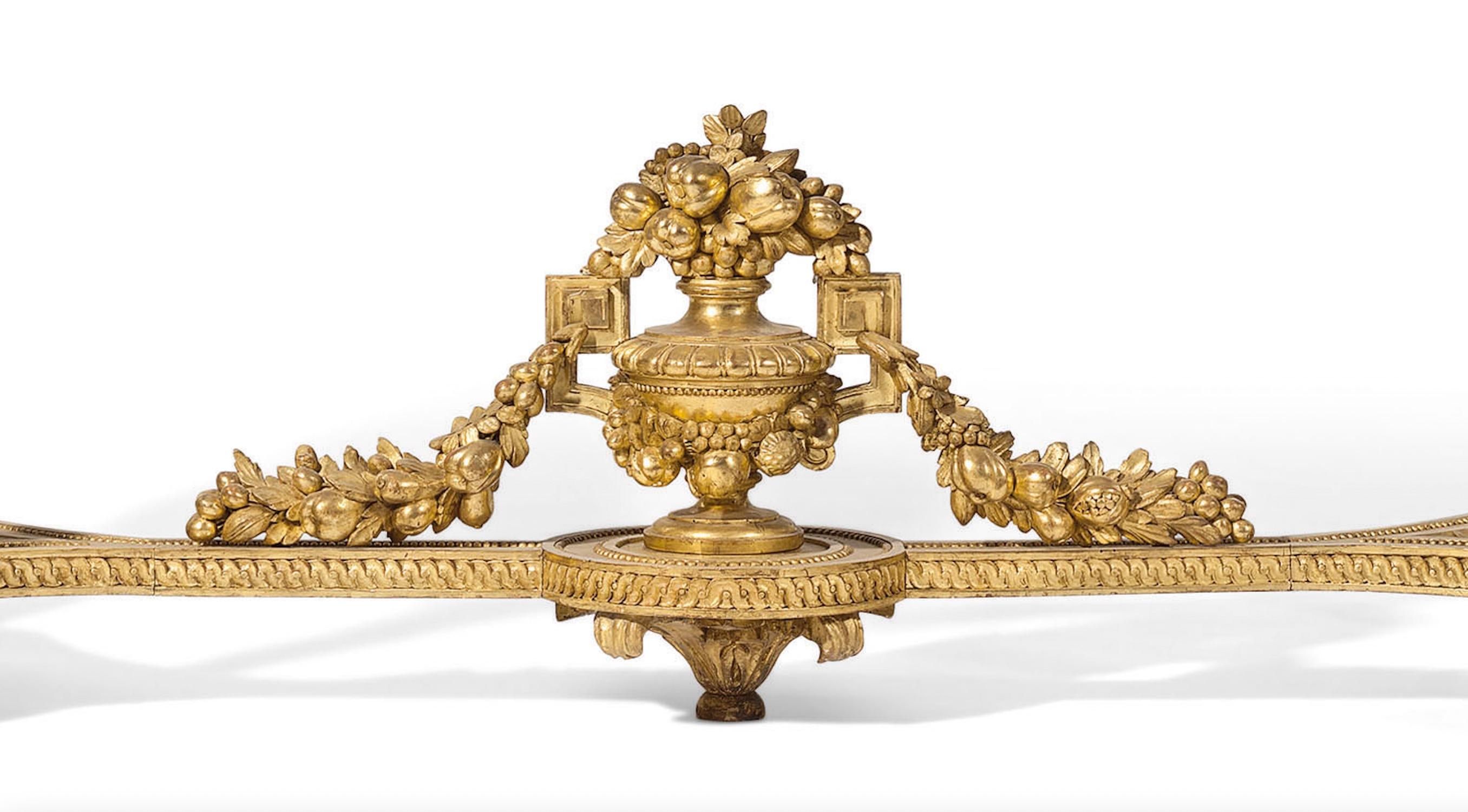 ITEM: A FRENCH GILTWOOD CONSOLE
SPECIAL FEATURES: OF LOUIS XVI STYLE
MATERIAL: GILTWOOD
PERIOD: LATE 19TH CENTURY

